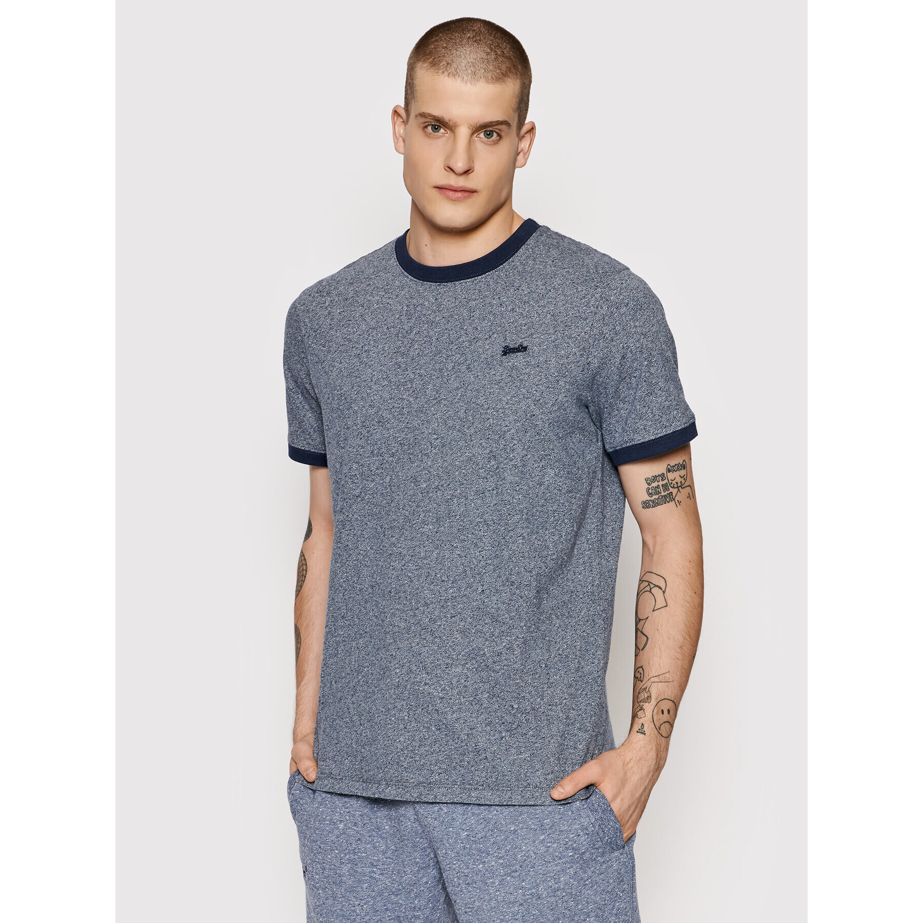 Superdry Тишърт Vintage Ringer M1011183A Син Regular Fit - Pepit.bg
