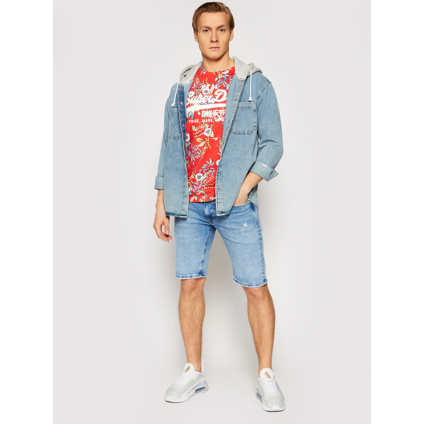 Superdry Тишърт Vl Aop M1010999A Червен Regular Fit - Pepit.bg
