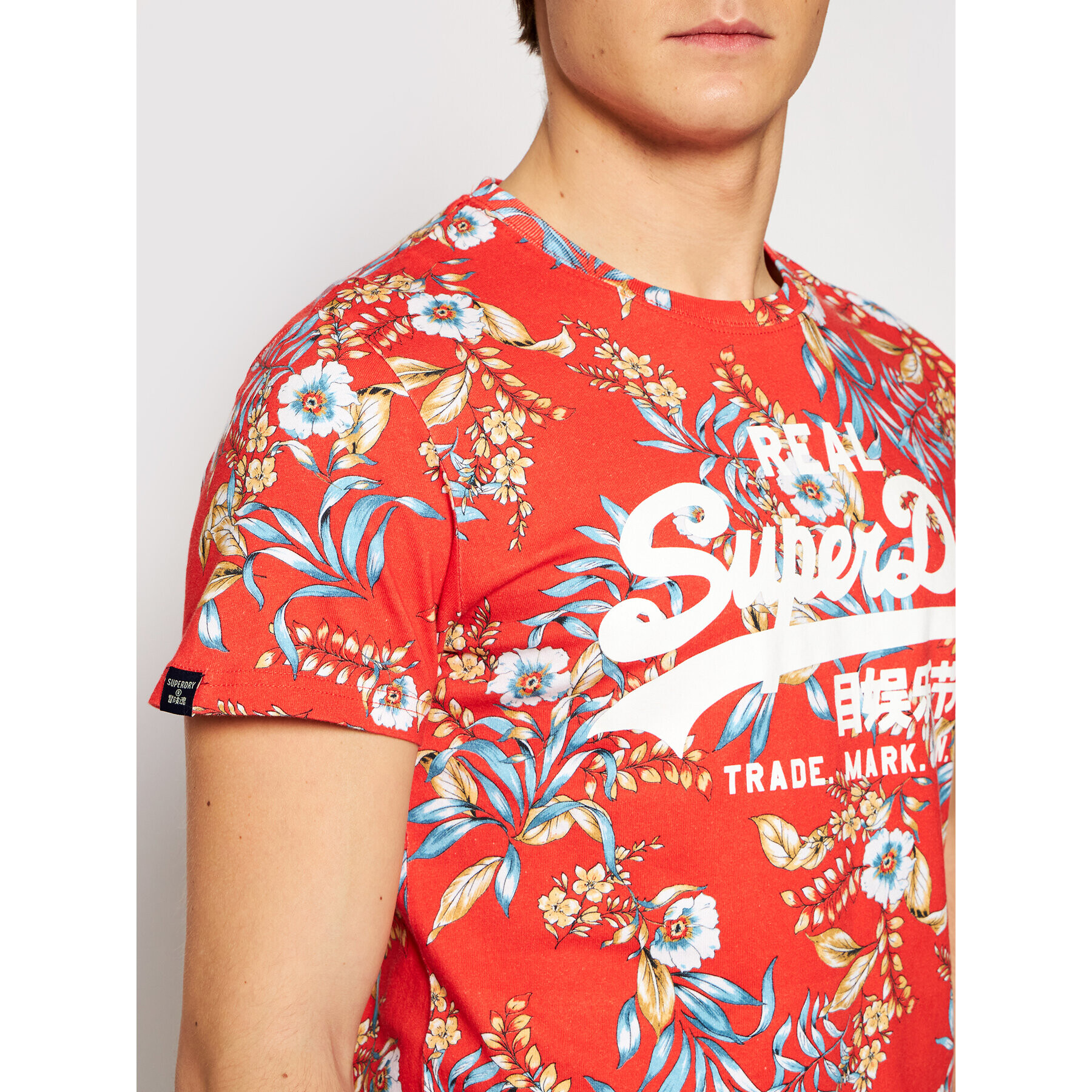 Superdry Тишърт Vl Aop M1010999A Червен Regular Fit - Pepit.bg