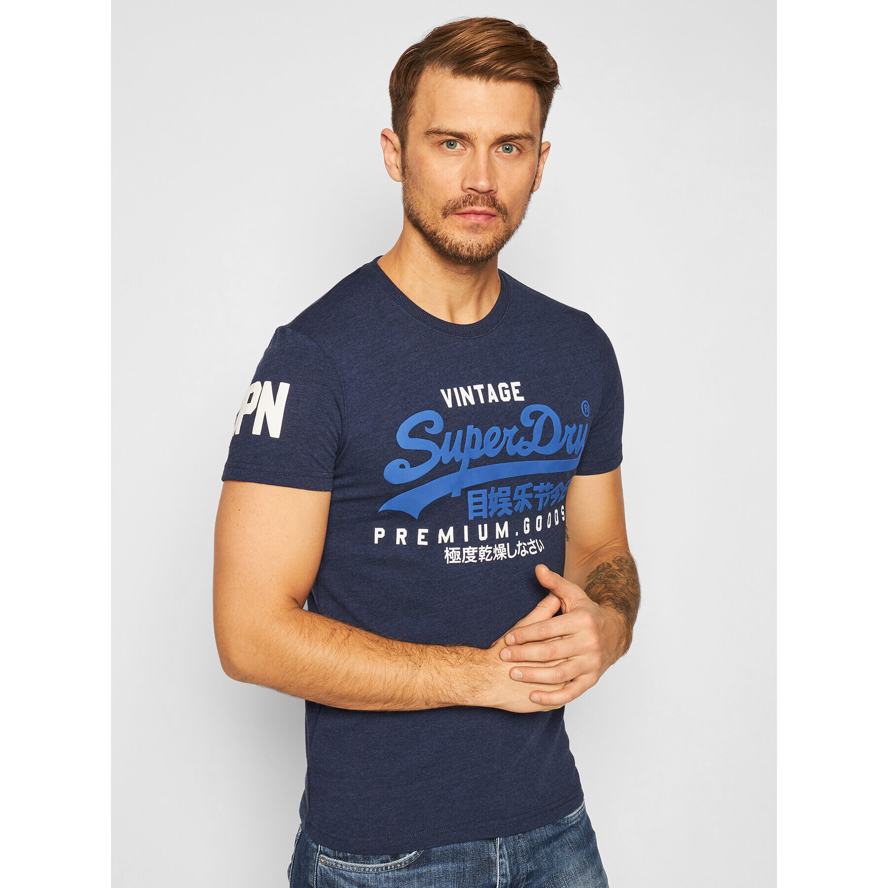 Superdry Тишърт Vl Ns M1010411A Тъмносин Regular Fit - Pepit.bg