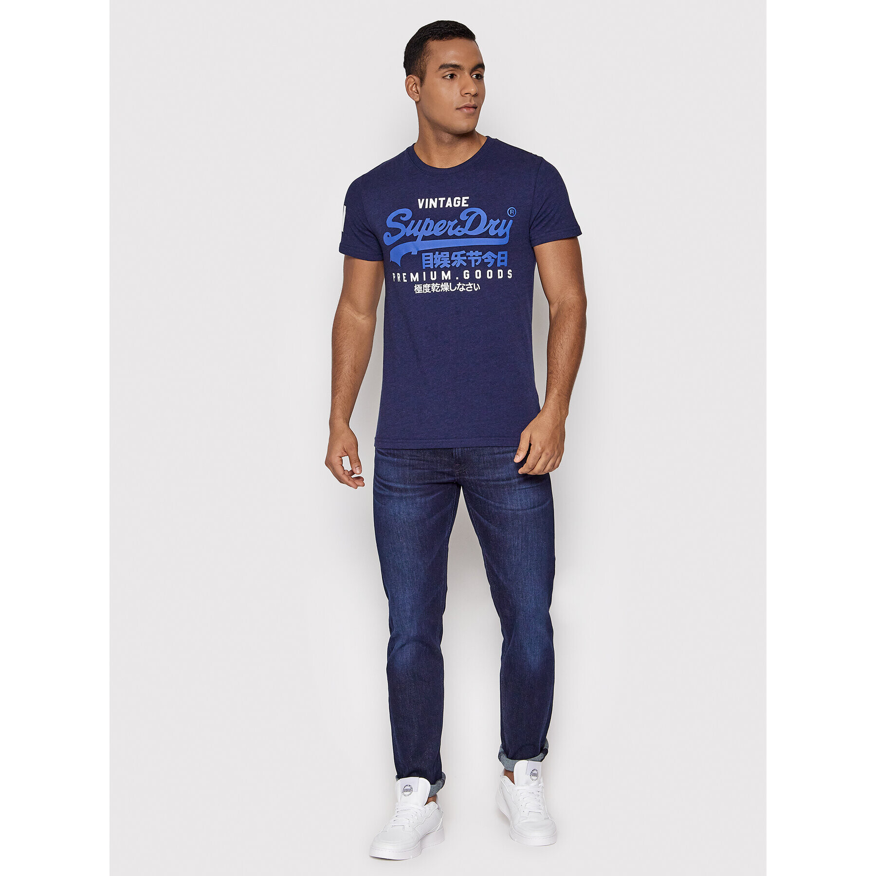 Superdry Тишърт Vl Tee M1011356A Тъмносин Regular Fit - Pepit.bg