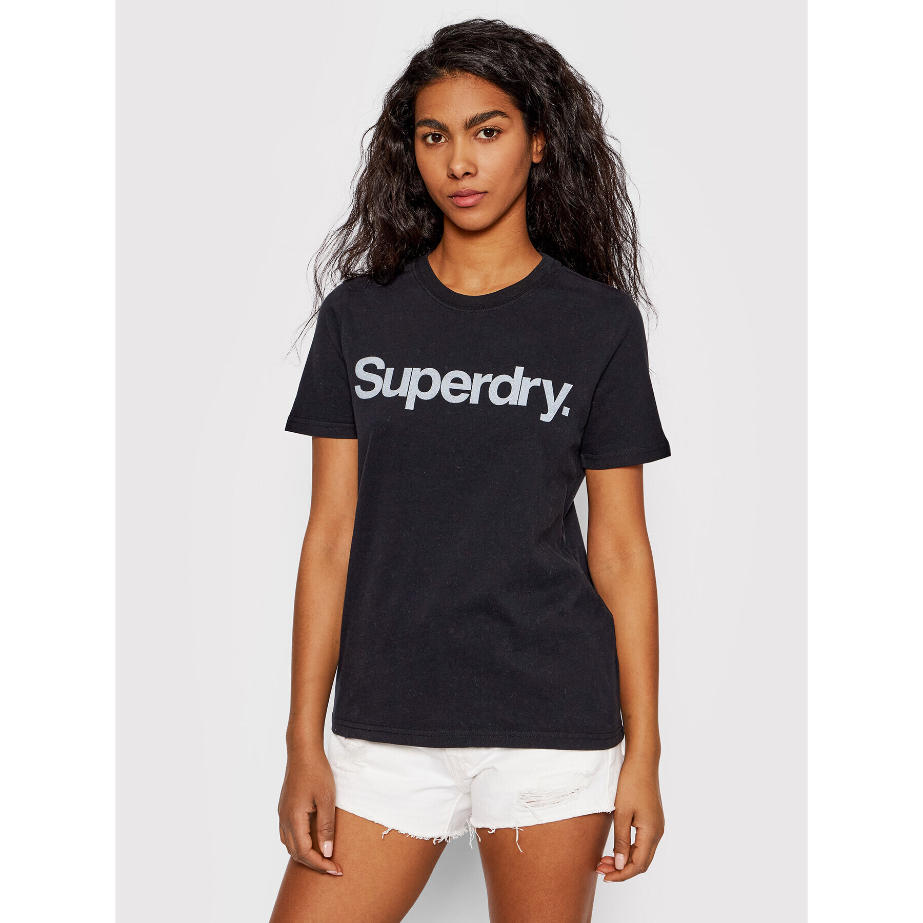 Superdry Тишърт W1010710A Черен Regular Fit - Pepit.bg