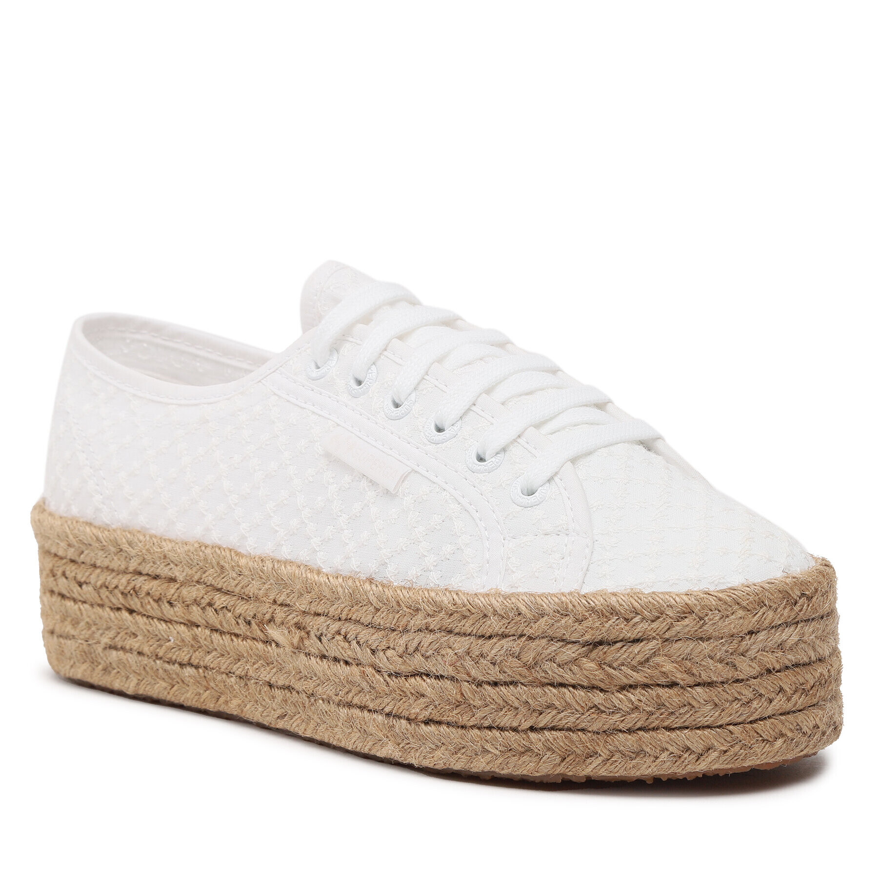 Superga Еспадрили 2790 Rope Macrame Rhombus S3126PW Бял - Pepit.bg