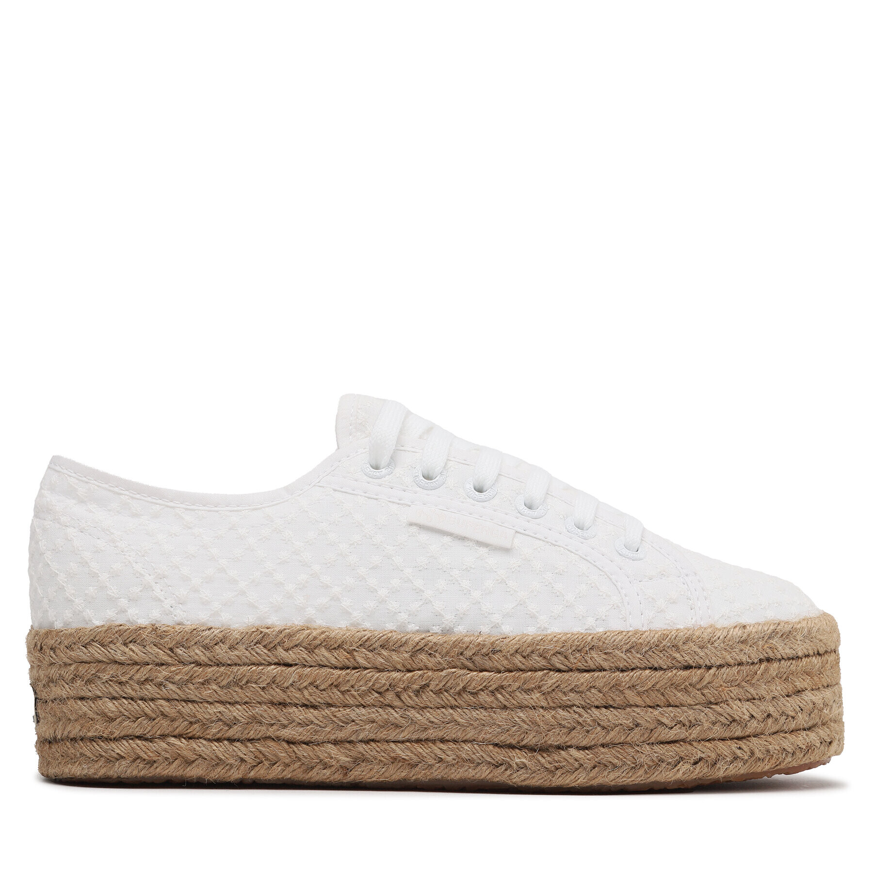 Superga Еспадрили 2790 Rope Macrame Rhombus S3126PW Бял - Pepit.bg