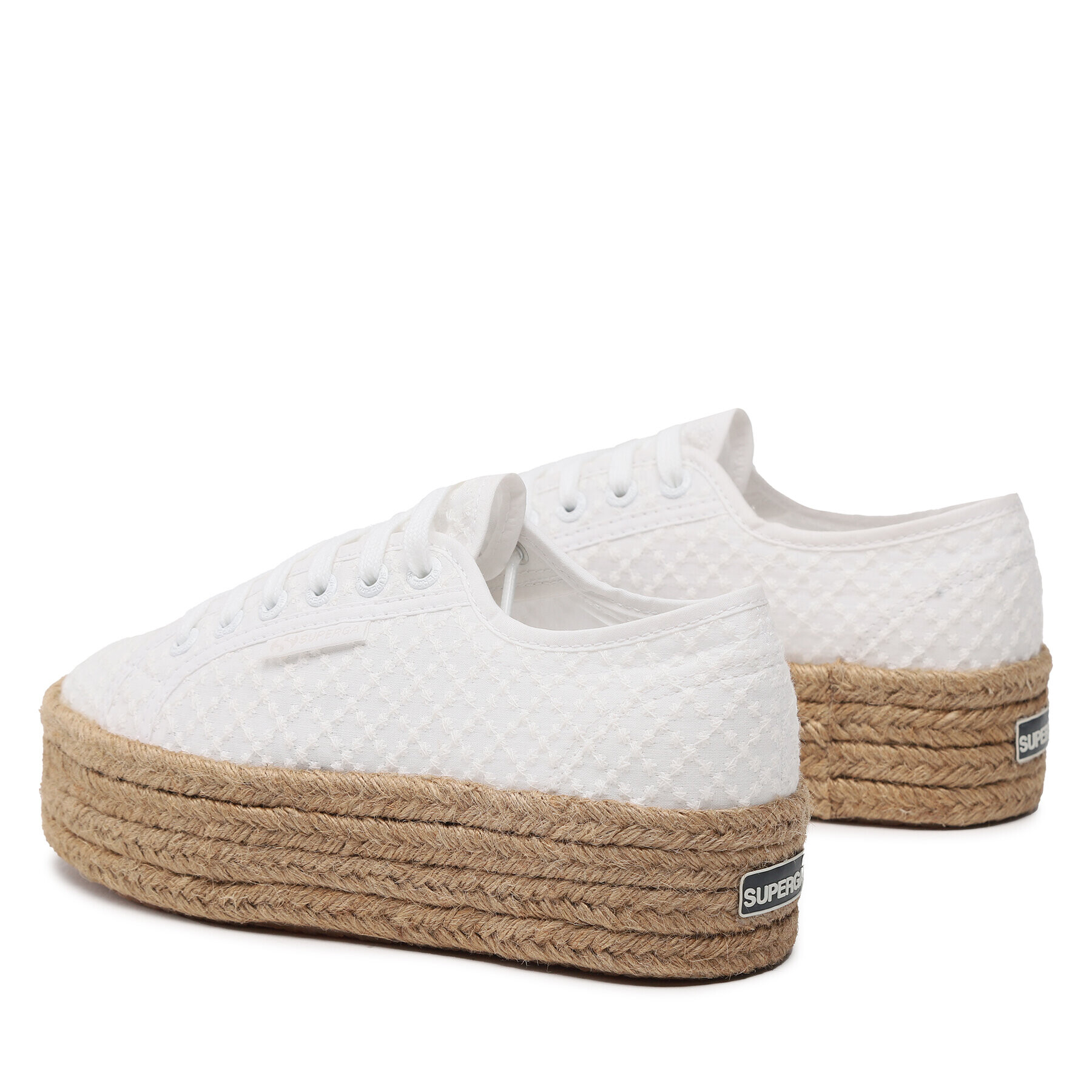 Superga Еспадрили 2790 Rope Macrame Rhombus S3126PW Бял - Pepit.bg