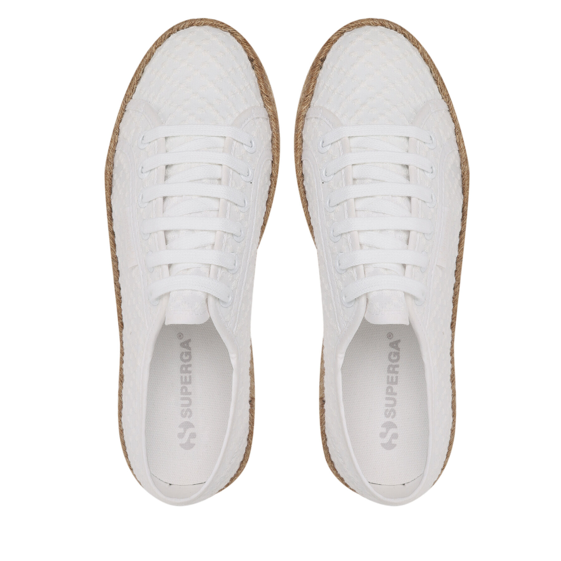 Superga Еспадрили 2790 Rope Macrame Rhombus S3126PW Бял - Pepit.bg