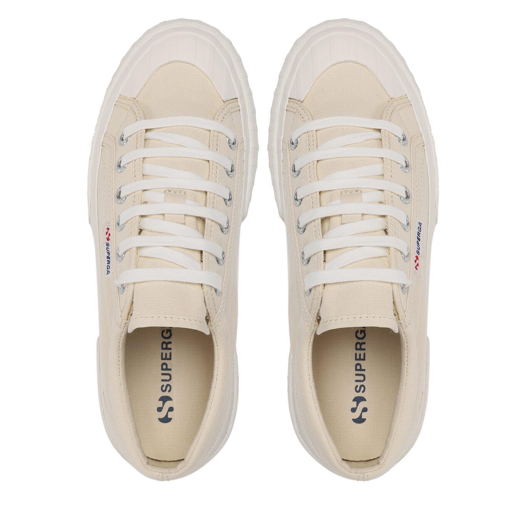 Superga Кецове 2631 Stripe Platform S5111SW Бежов - Pepit.bg