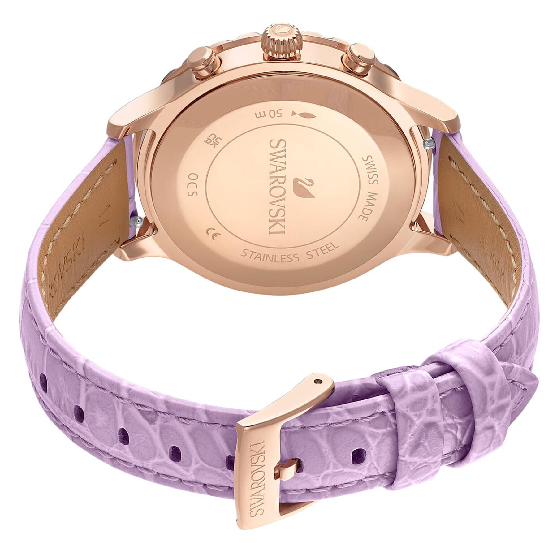 Swarovski Часовник Octea Lux Chrono 5632263 Виолетов - Pepit.bg