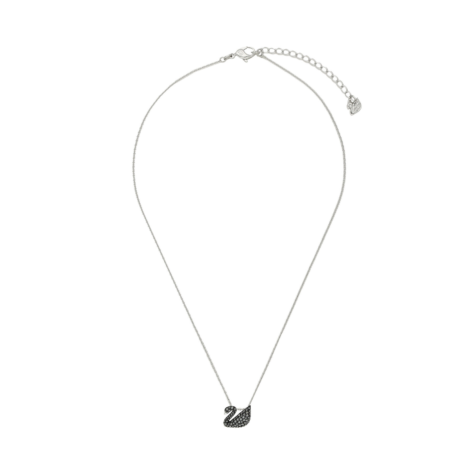Swarovski Колие Iconic Pend Jet 5347330 Сребрист - Pepit.bg