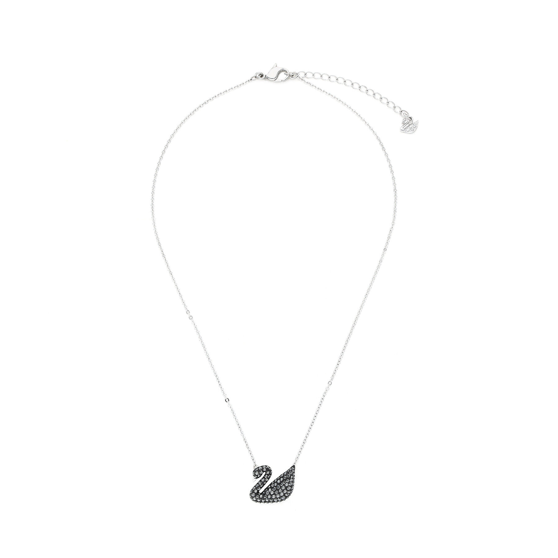 Swarovski Колие Iconic Swan 5347329 Черен - Pepit.bg