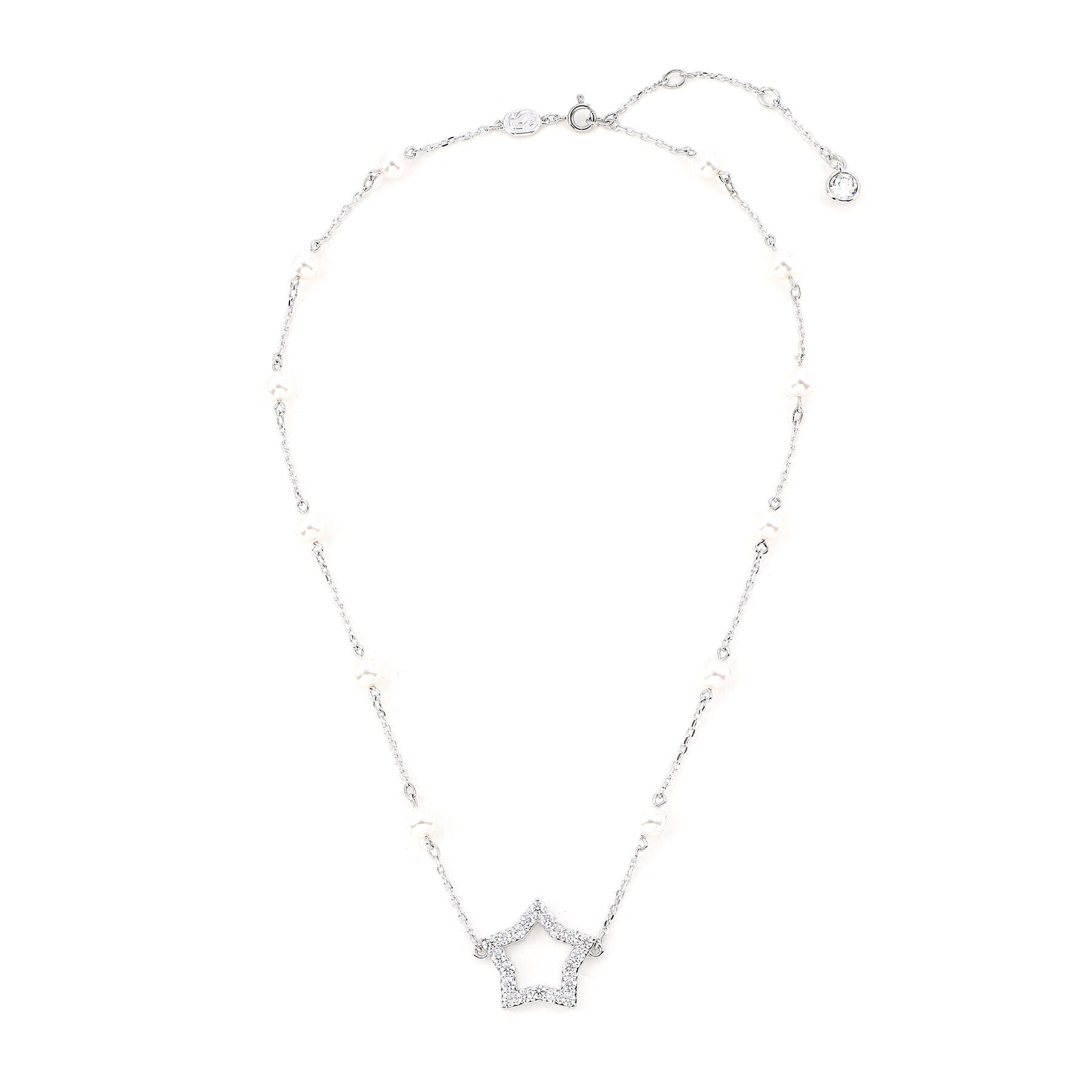 Swarovski Колие Stella 5645379 Сребрист - Pepit.bg