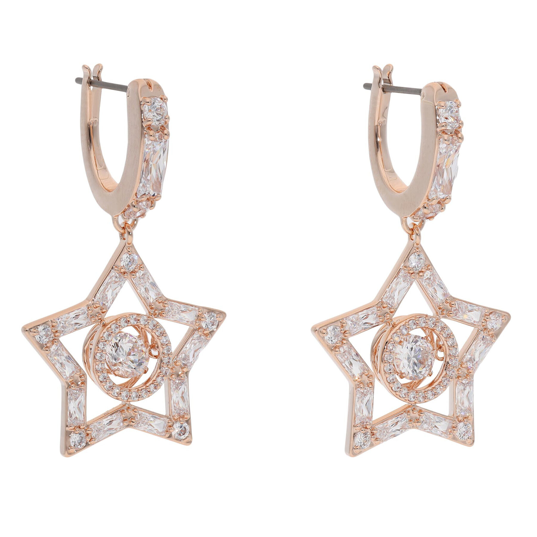 Swarovski Обици Stella 5617769 Розов - Pepit.bg