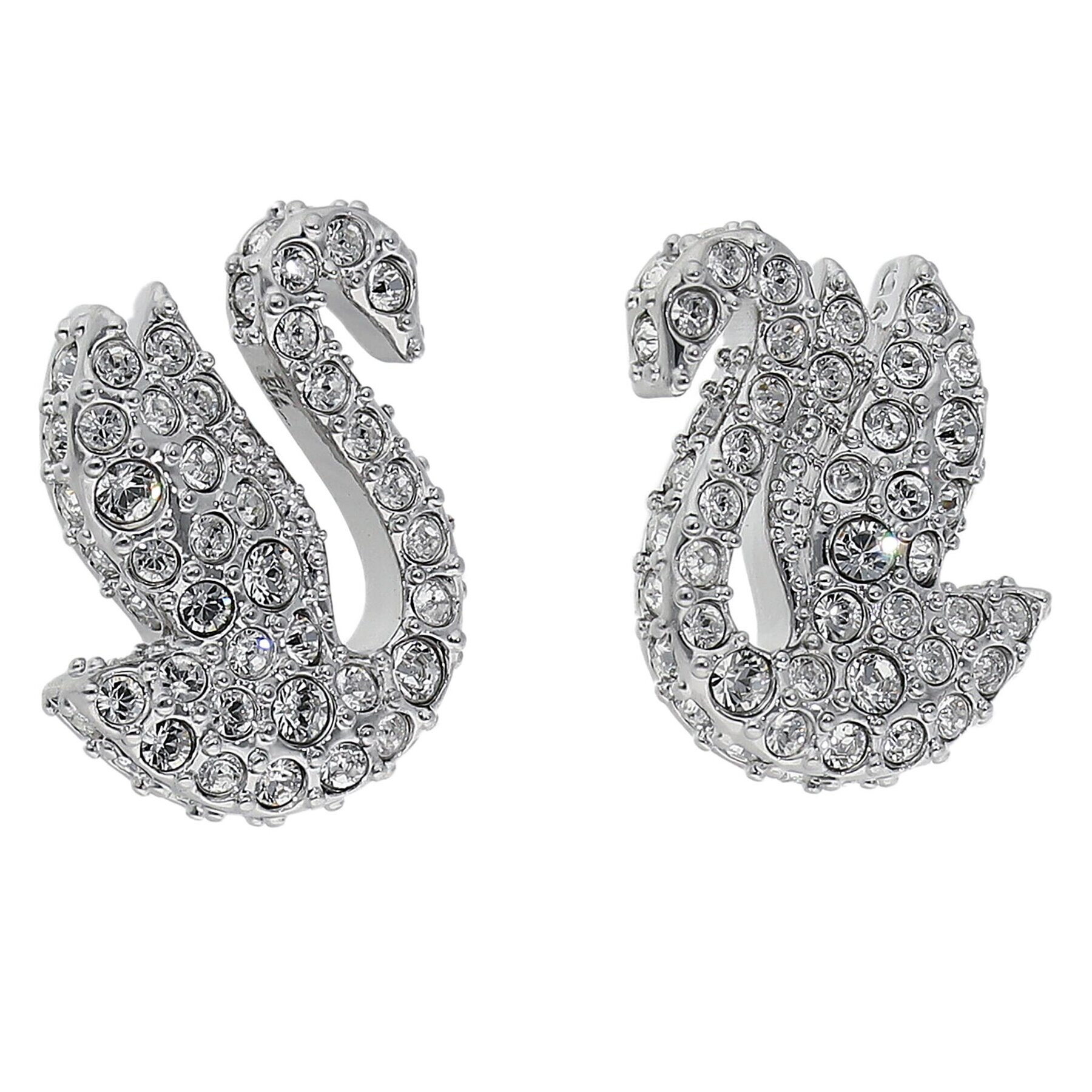 Swarovski Обици Iconic Swan 5647873 Сребрист - Pepit.bg