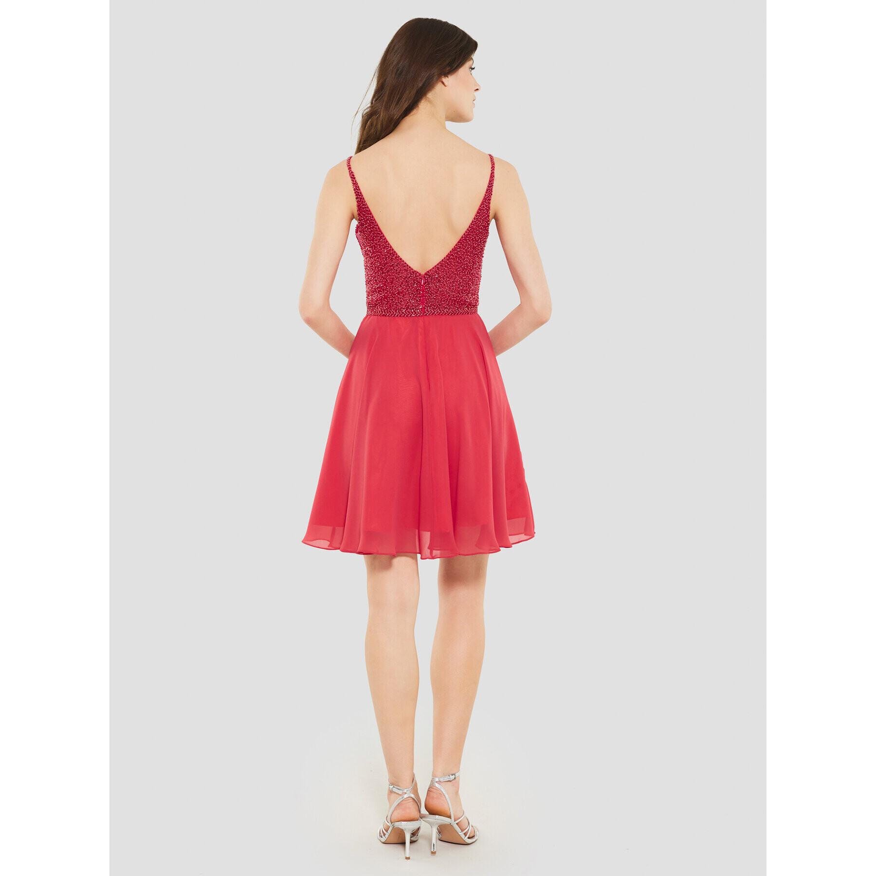 Swing Коктейлна рокля 5AE19300 Червен Slim Fit - Pepit.bg