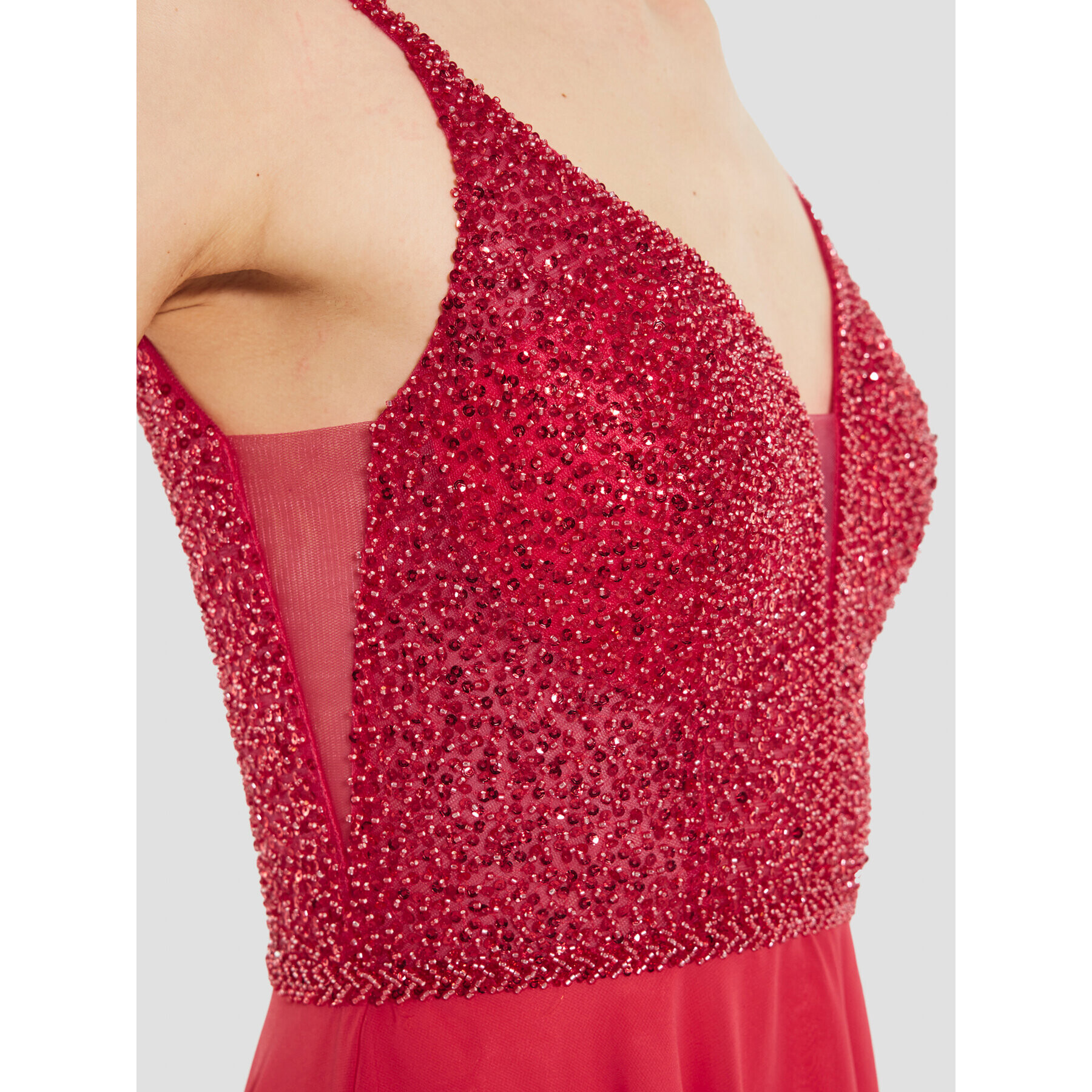 Swing Коктейлна рокля 5AE19300 Червен Slim Fit - Pepit.bg