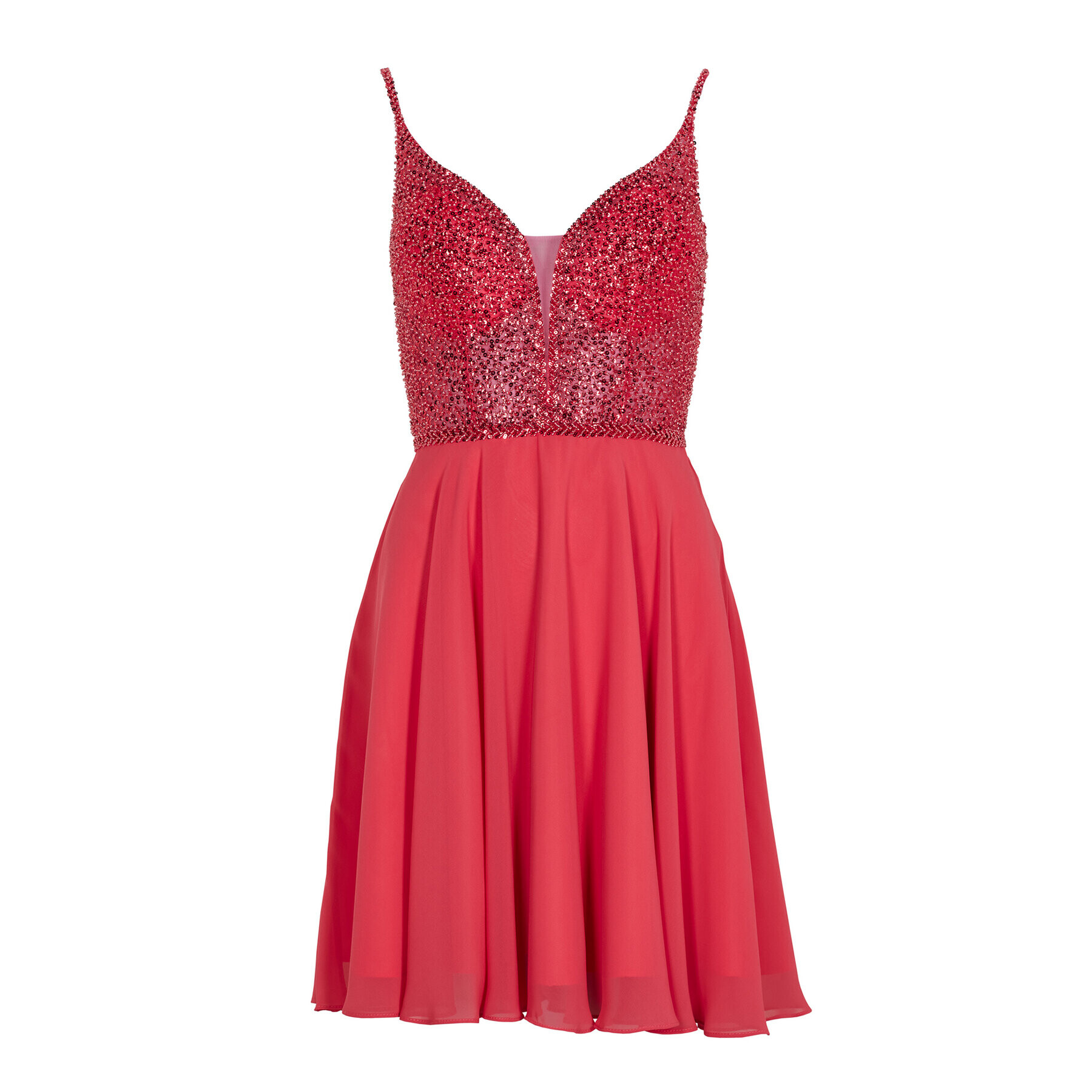 Swing Коктейлна рокля 5AE19300 Червен Slim Fit - Pepit.bg