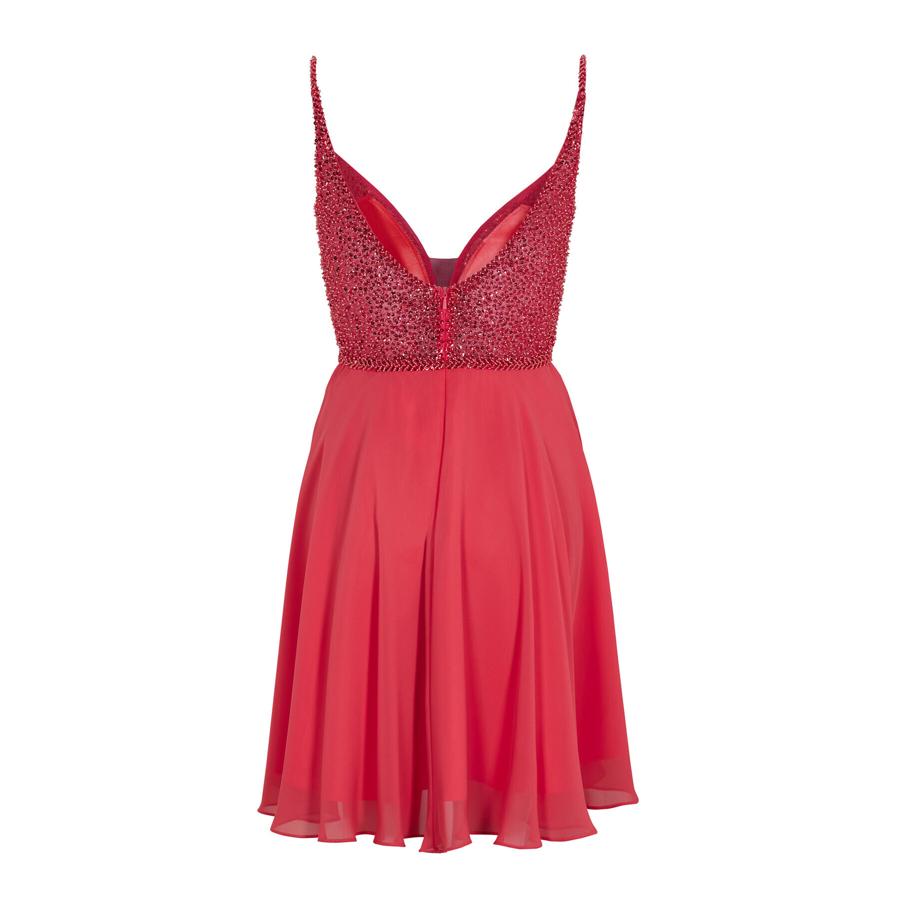 Swing Коктейлна рокля 5AE19300 Червен Slim Fit - Pepit.bg