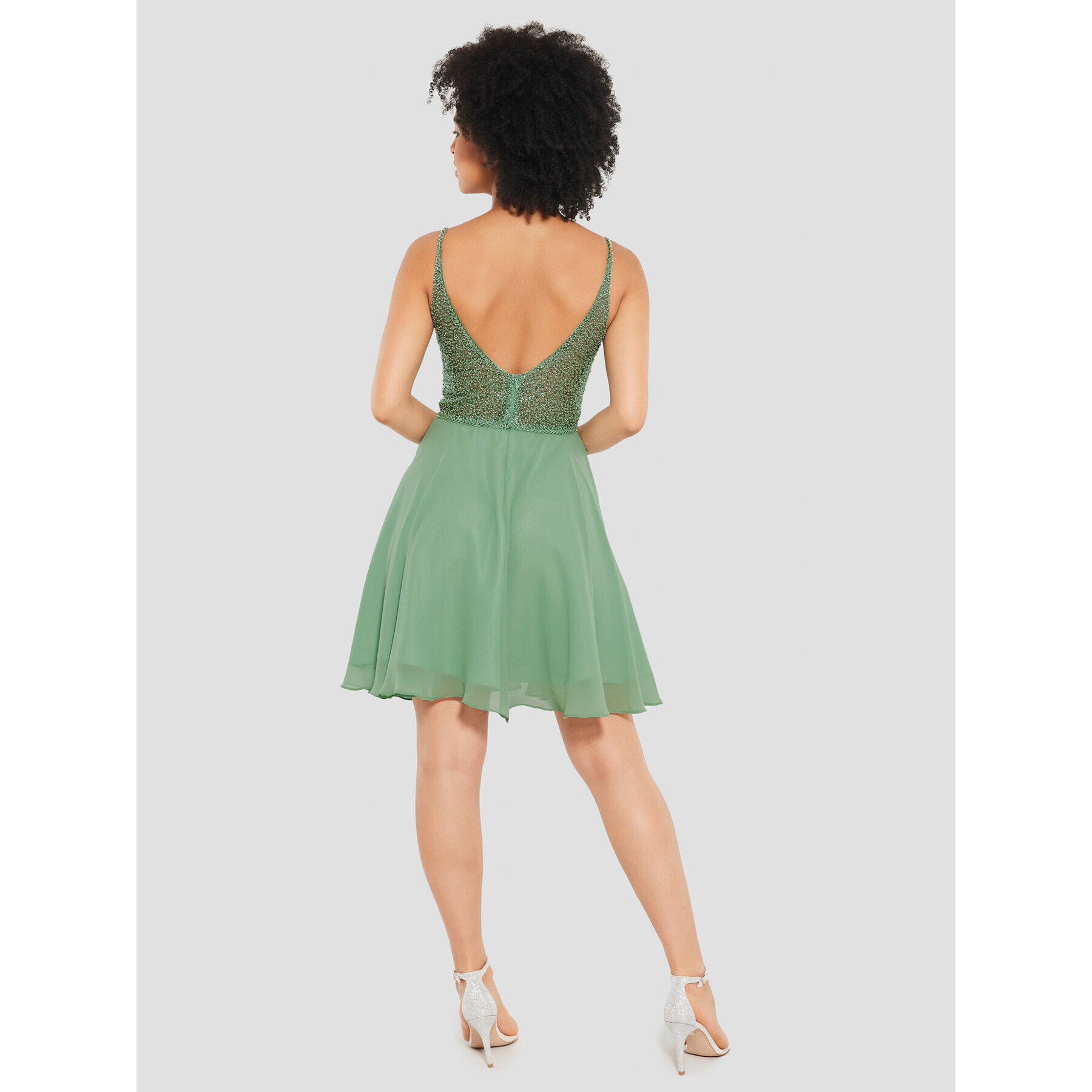 Swing Коктейлна рокля 5AE19300 Зелен Slim Fit - Pepit.bg