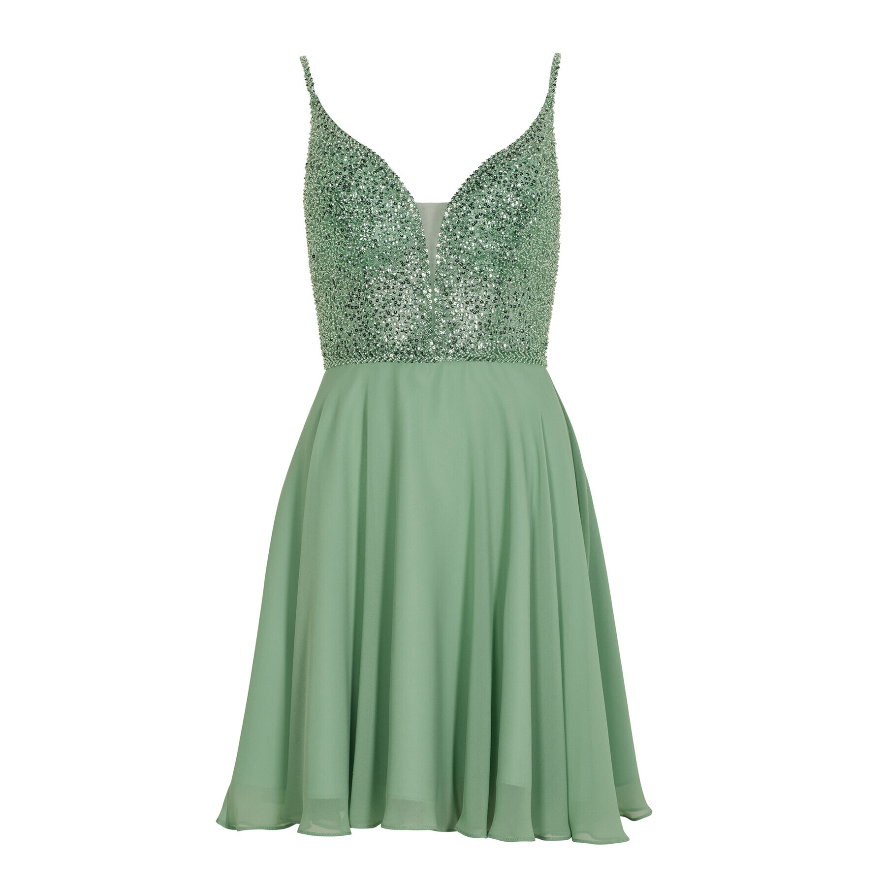 Swing Коктейлна рокля 5AE19300 Зелен Slim Fit - Pepit.bg