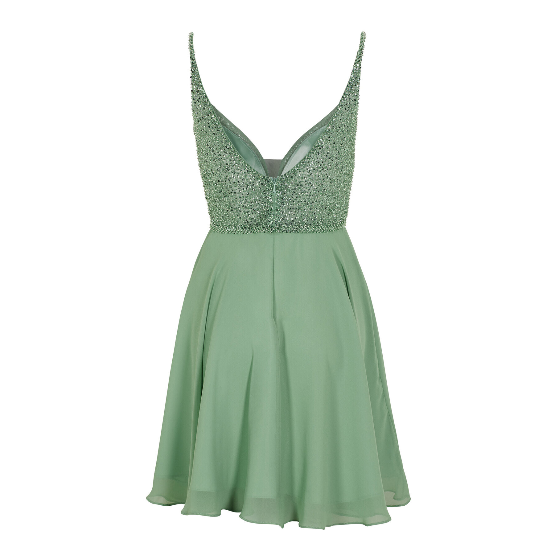 Swing Коктейлна рокля 5AE19300 Зелен Slim Fit - Pepit.bg