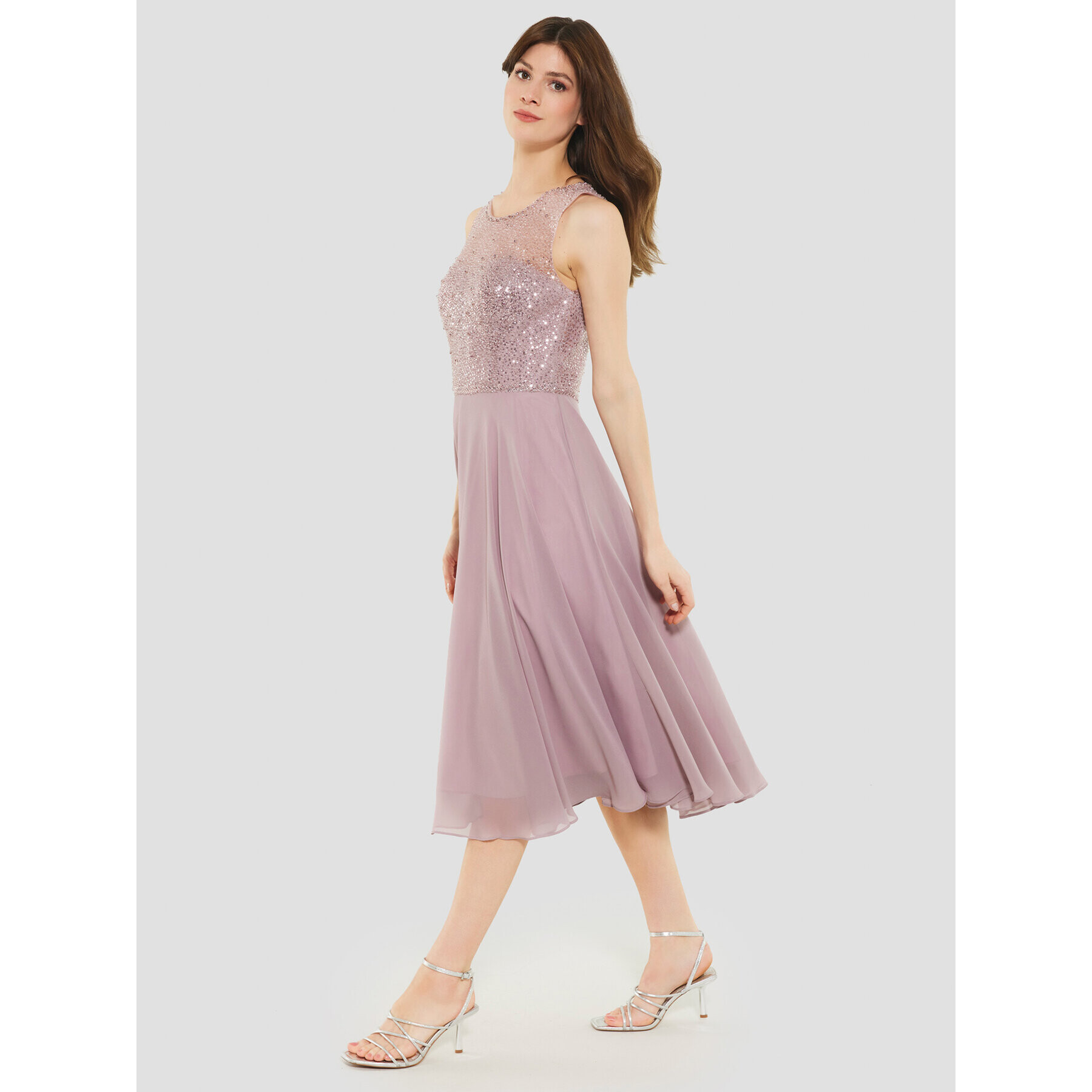 Swing Коктейлна рокля 5AF09900 Розов Regular Fit - Pepit.bg
