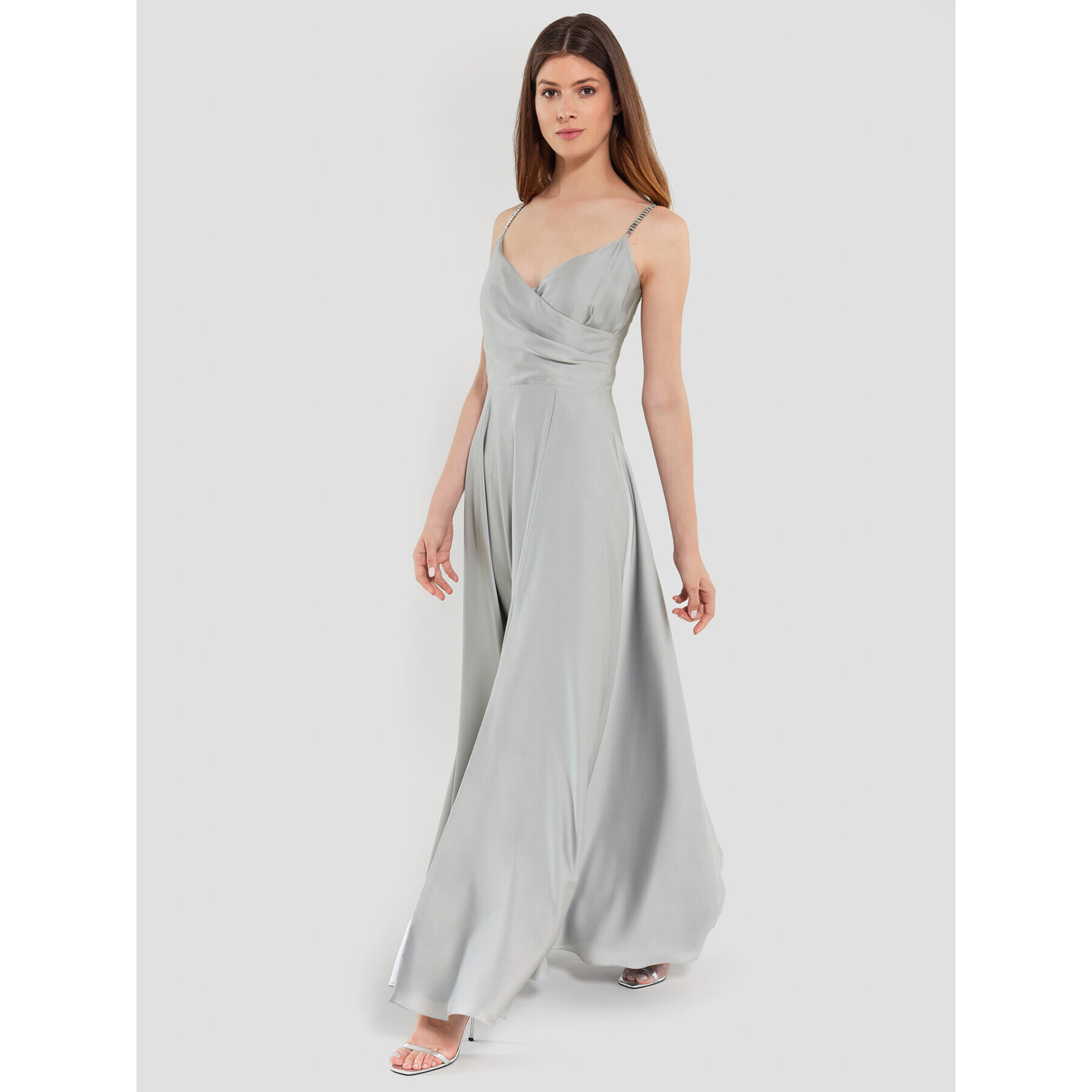 Swing Официална рокля 5AE12300 Сив Slim Fit - Pepit.bg