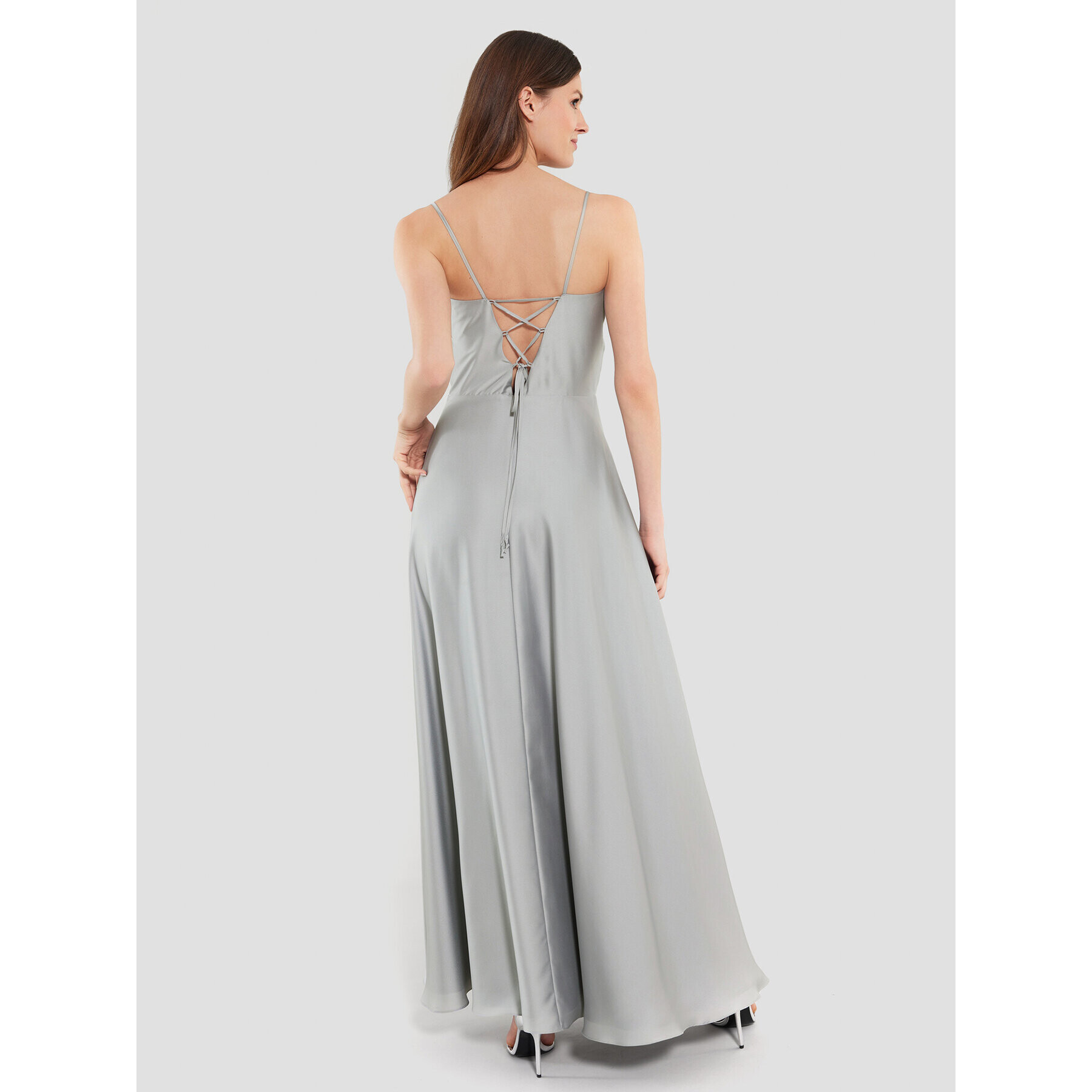 Swing Официална рокля 5AE12300 Сив Slim Fit - Pepit.bg