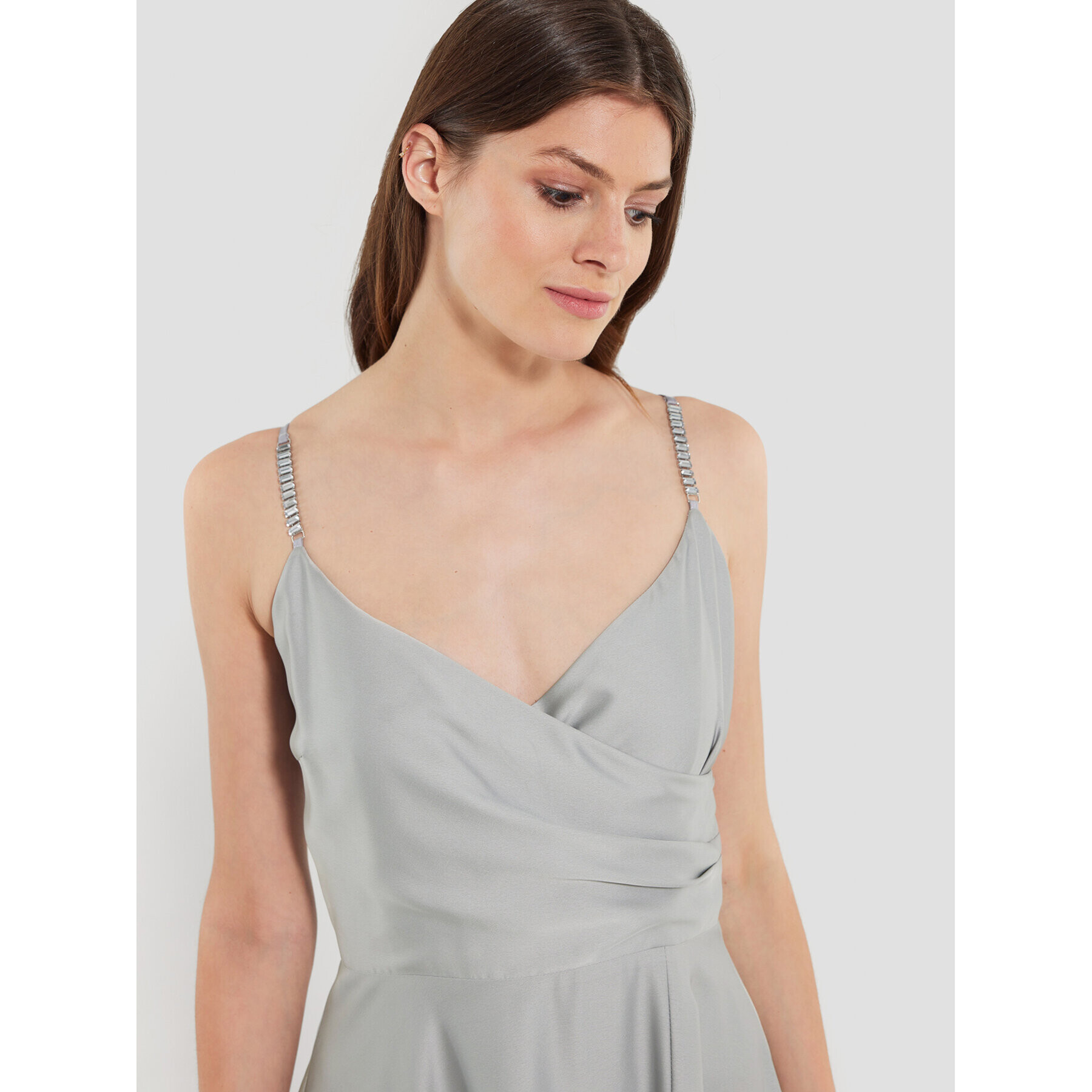 Swing Официална рокля 5AE12300 Сив Slim Fit - Pepit.bg