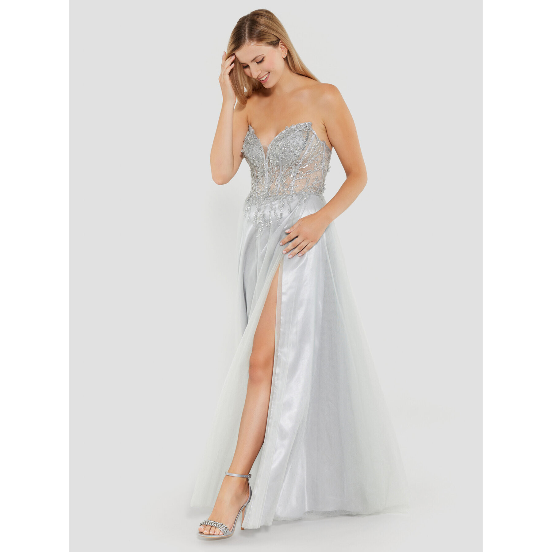 Swing Официална рокля 5AE19200 Сребрист Regular Fit - Pepit.bg