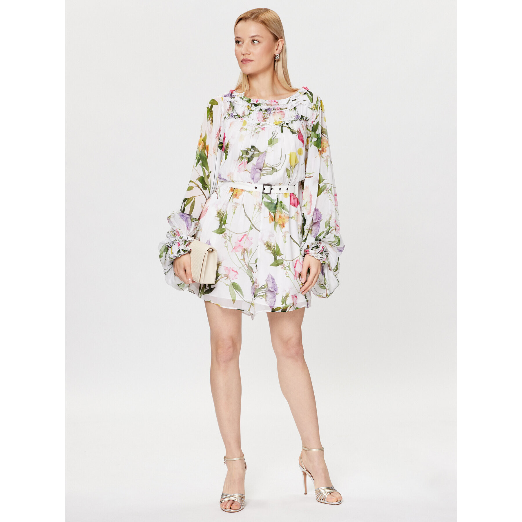 Ted Baker Коктейлна рокля 268253 Бял Regular Fit - Pepit.bg