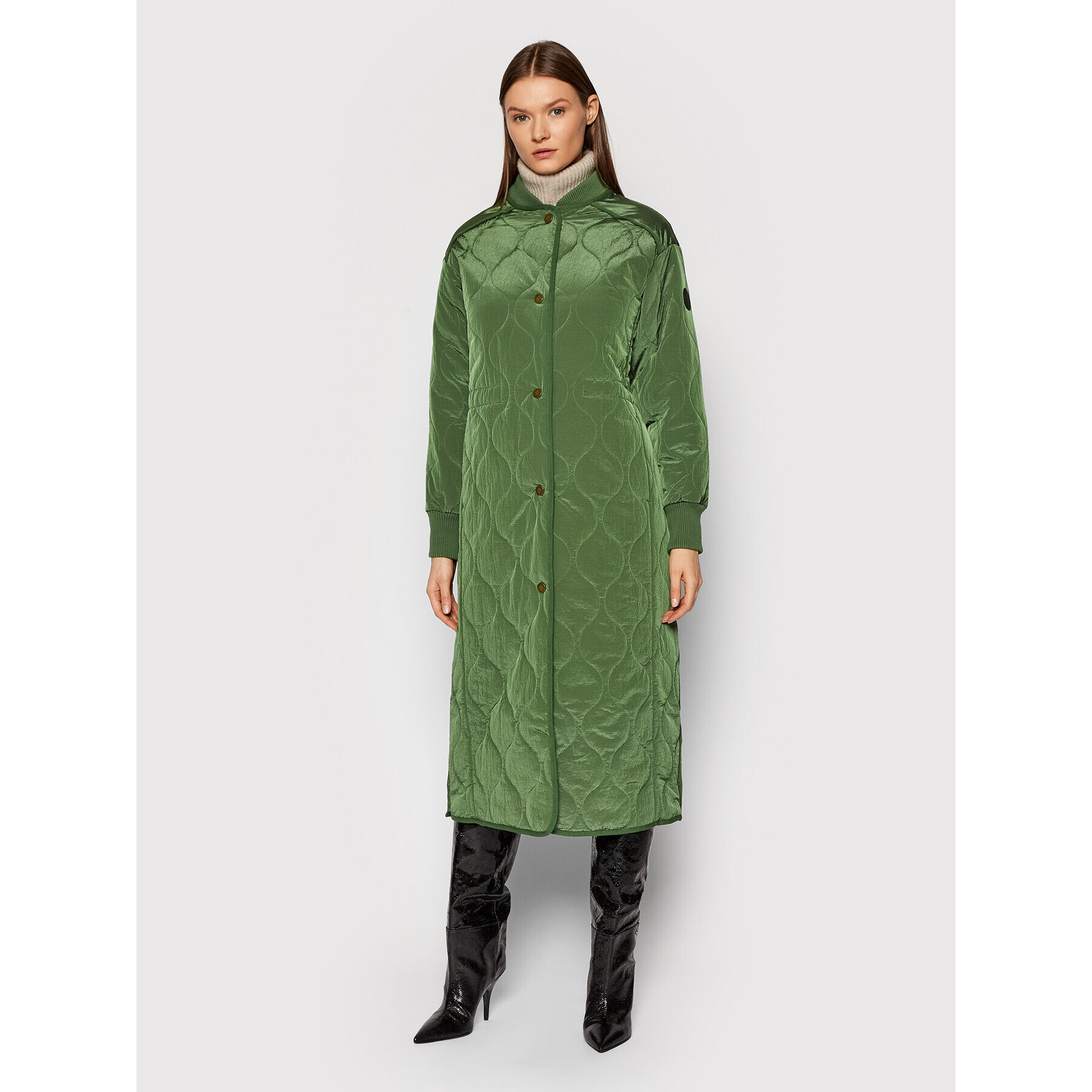 Ted Baker Пухено яке Avverii 256749 Зелен Regular Fit - Pepit.bg