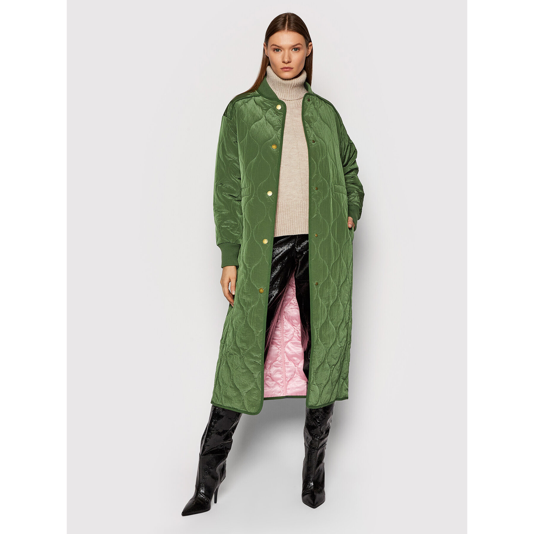 Ted Baker Пухено яке Avverii 256749 Зелен Regular Fit - Pepit.bg