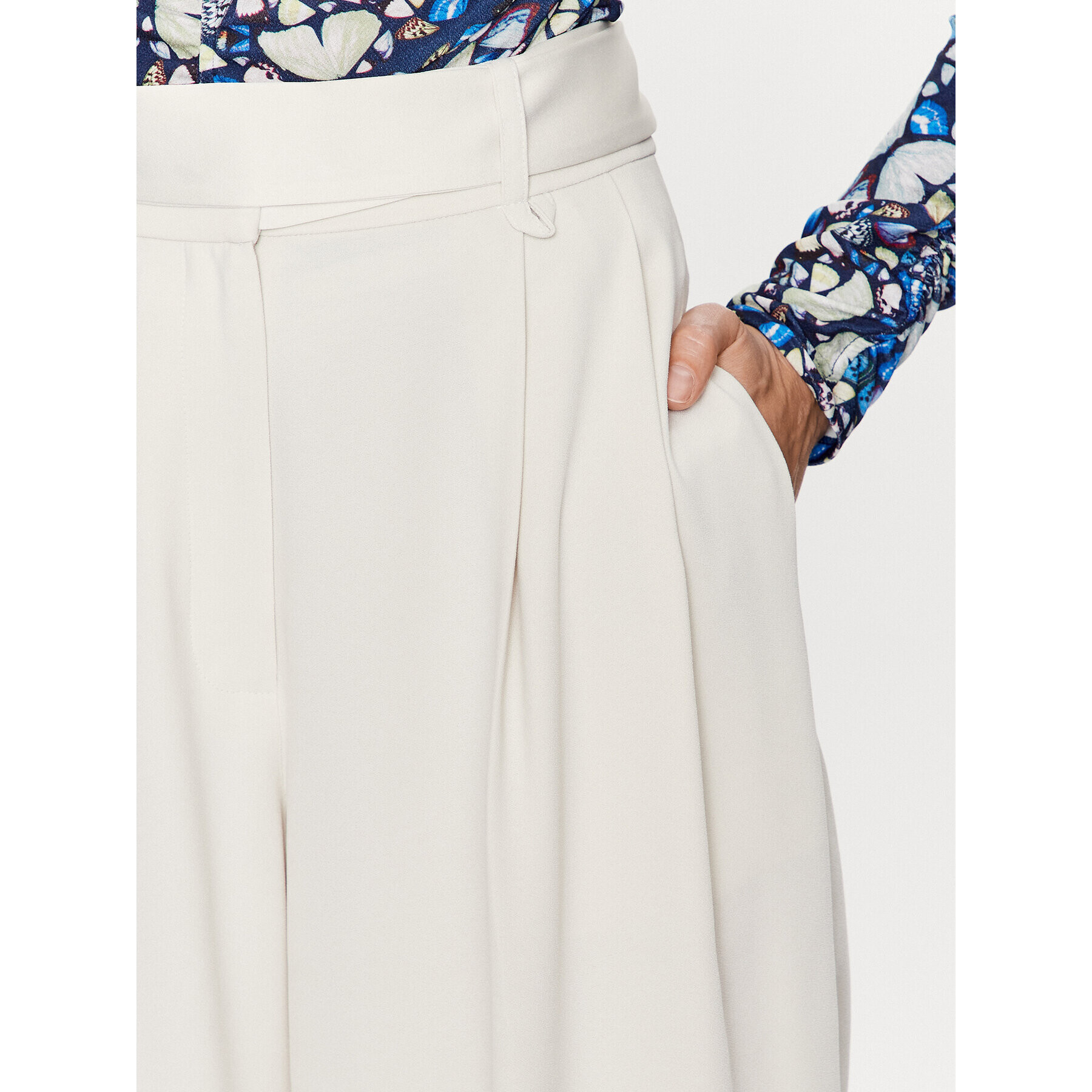 Ted Baker Текстилни панталони Eliziie 265777 Бежов Wide Leg - Pepit.bg