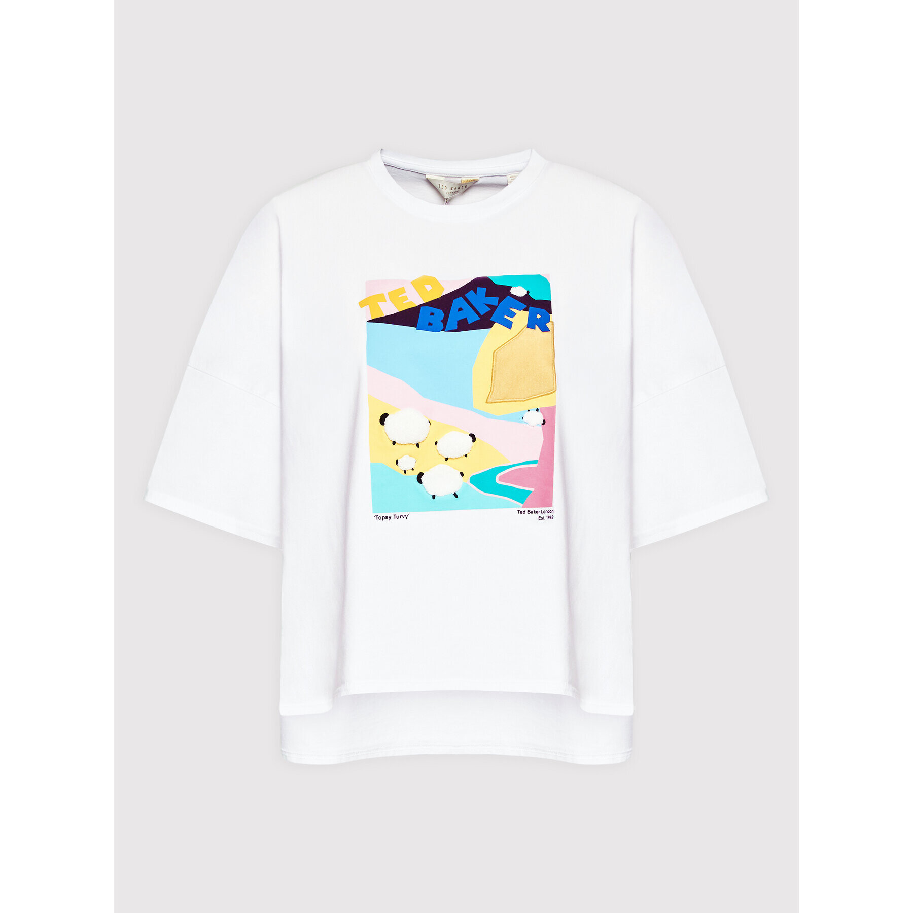 Ted Baker Тишърт Tuliipp 259683 Бял Relaxed Fit - Pepit.bg