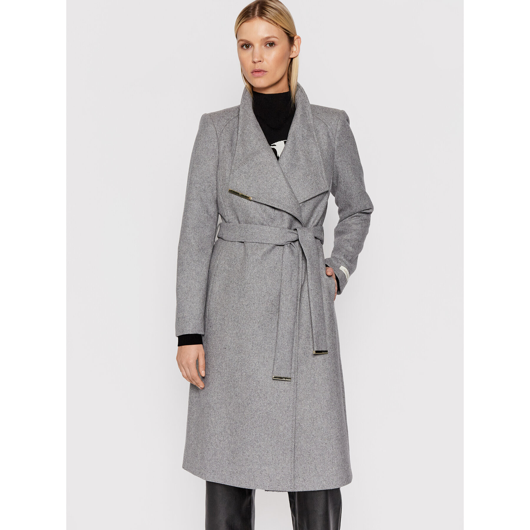 Ted Baker Тренч Wool Wrap 249306 Сив Regular Fit - Pepit.bg