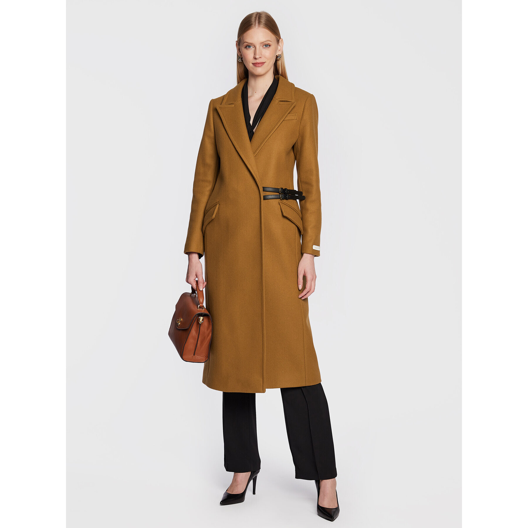 Ted Baker Вълнено палто Frejia 264208 Кафяв Regular Fit - Pepit.bg
