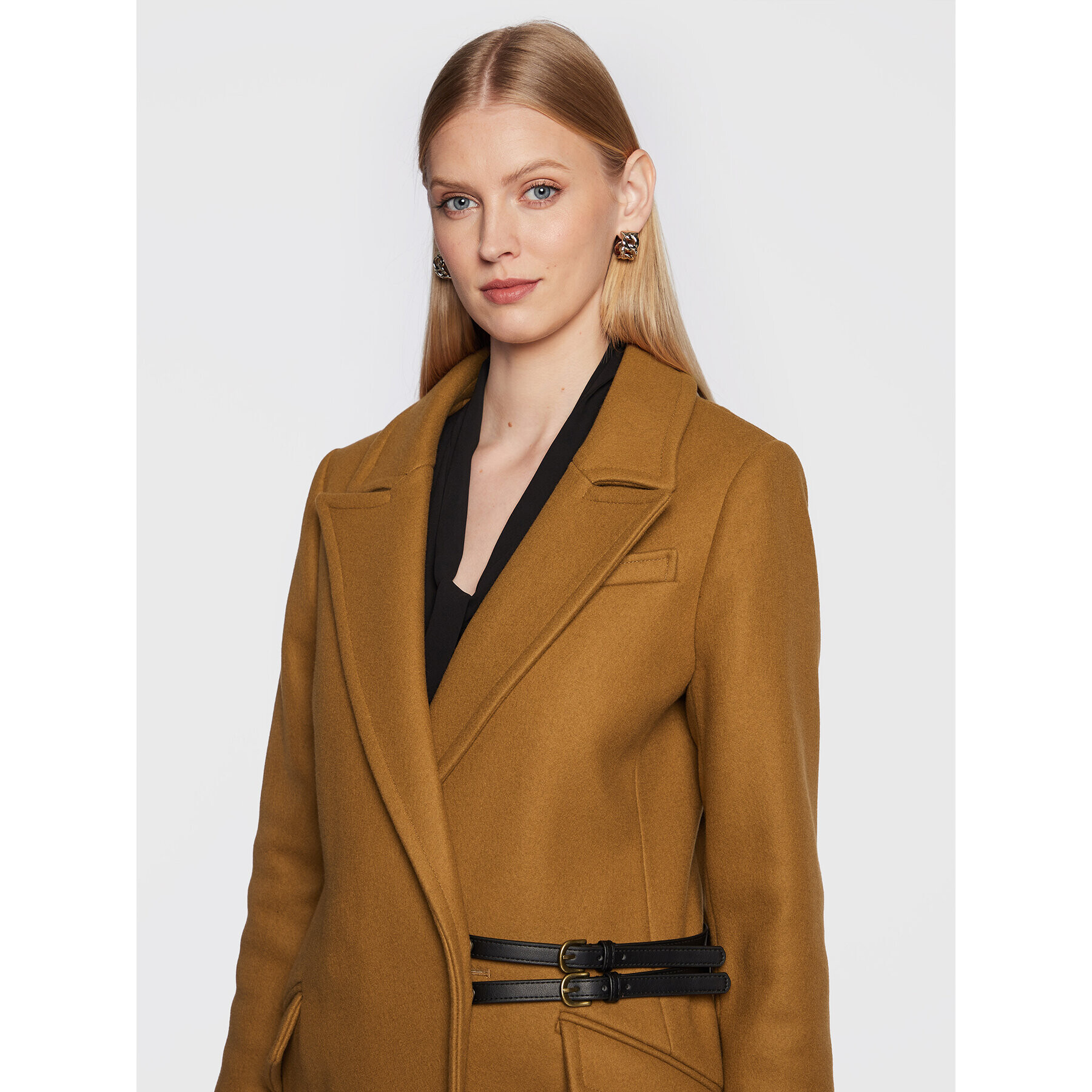 Ted Baker Вълнено палто Frejia 264208 Кафяв Regular Fit - Pepit.bg