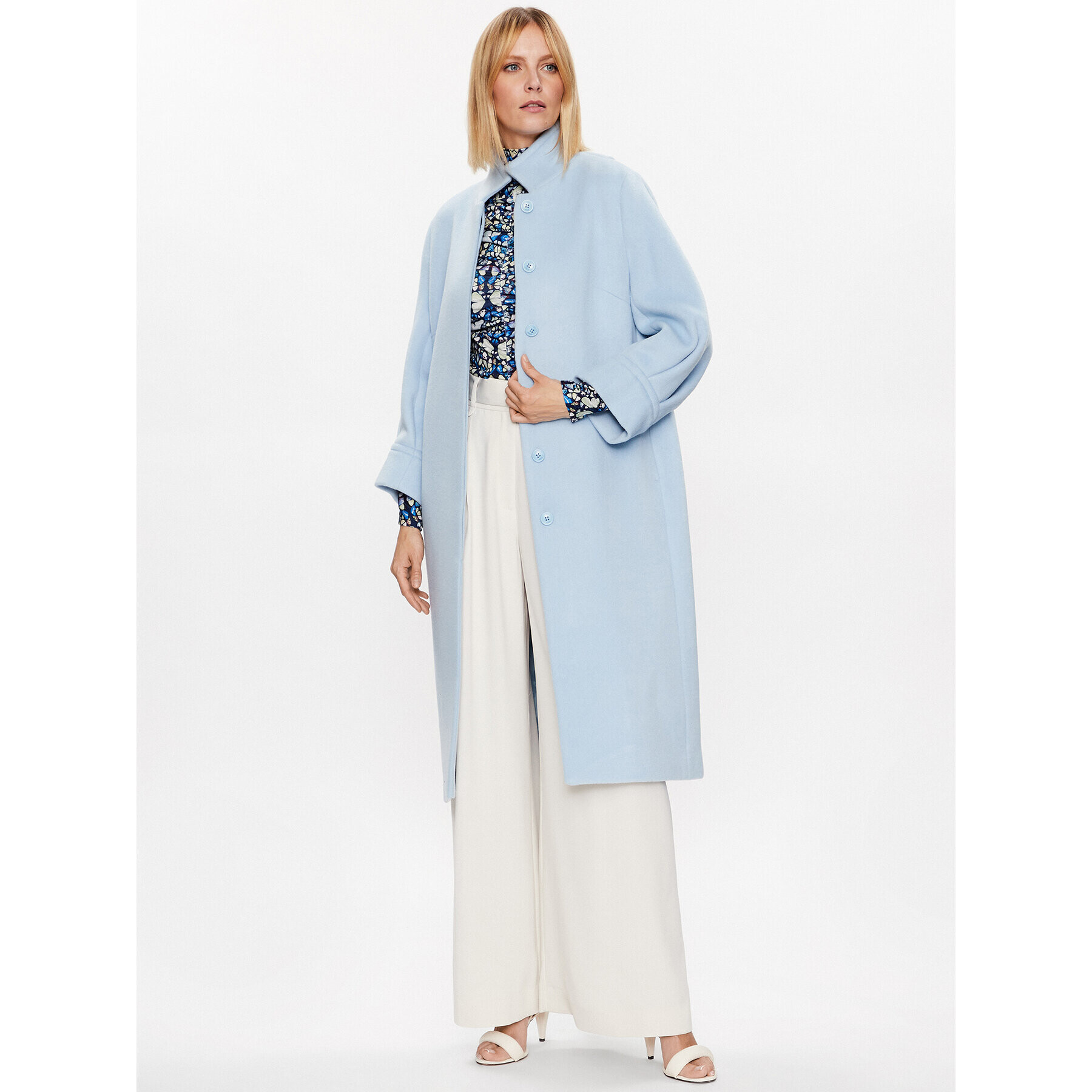 Ted Baker Вълнено палто Sairse 266185 Син Regular Fit - Pepit.bg