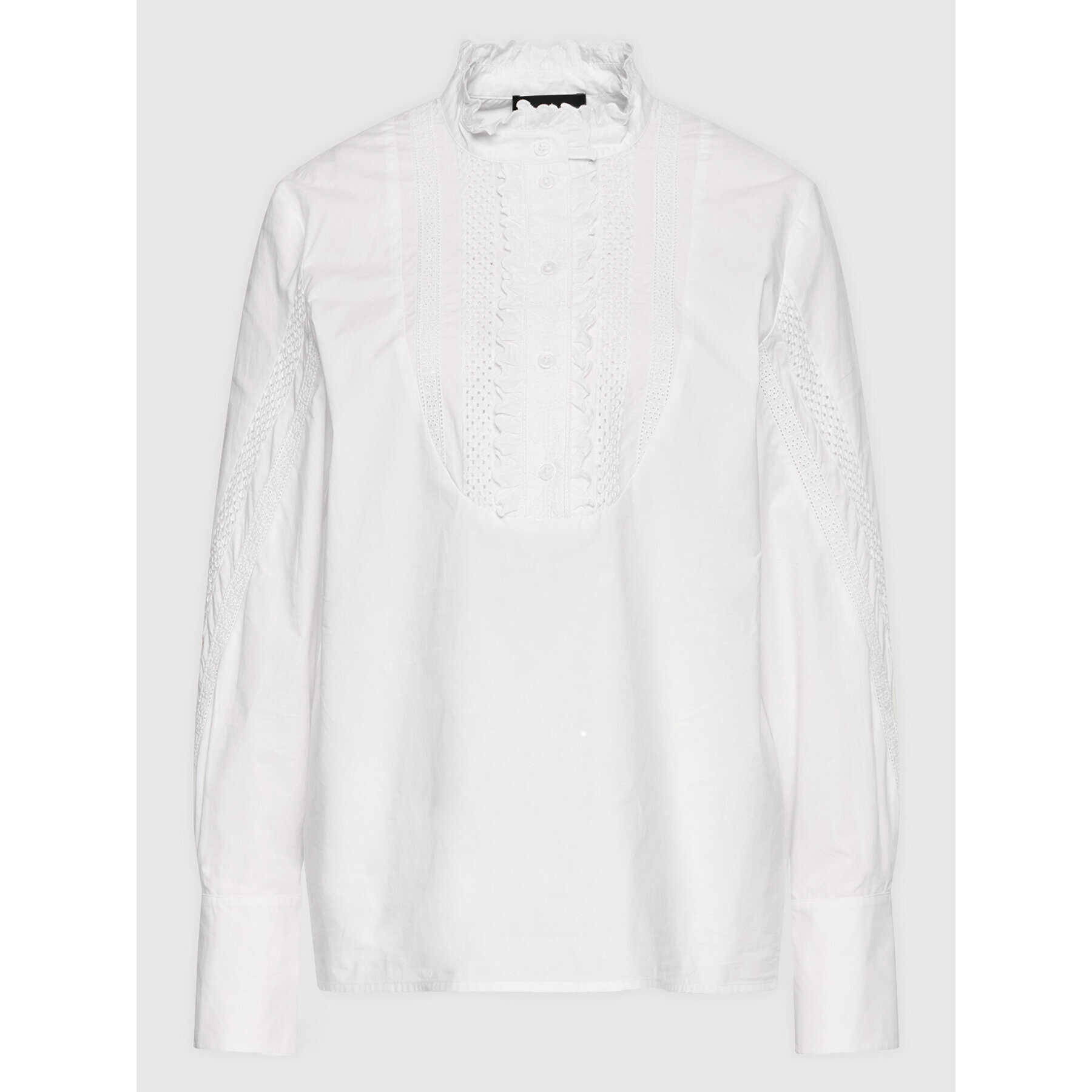 The Kooples Блуза Plastron FTOP23048K Бял Regular Fit - Pepit.bg