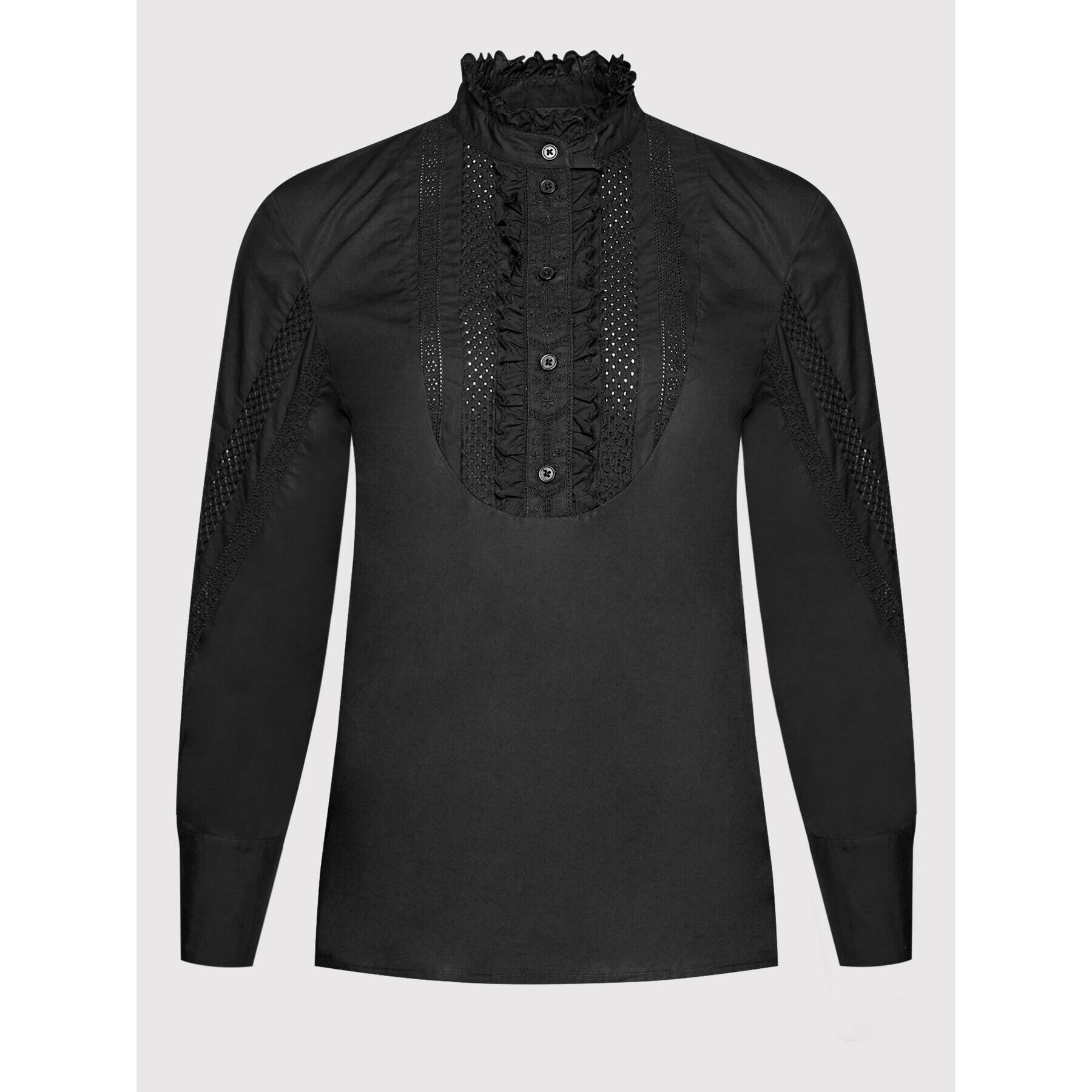 The Kooples Блуза Plastron FTOP23048K Черен Regular Fit - Pepit.bg