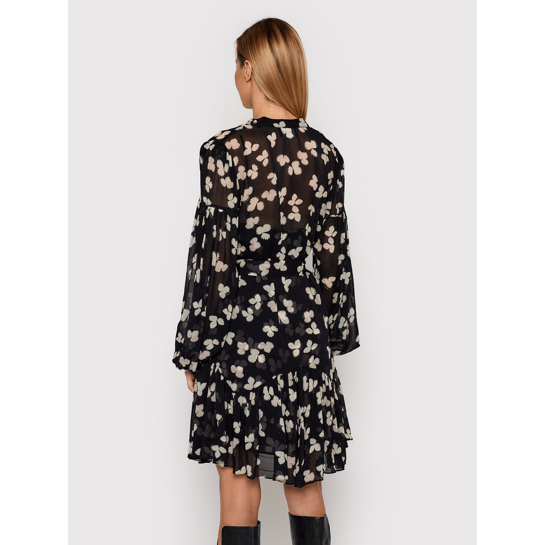 The Kooples Ежедневна рокля Naive Flowers FROB23162K Черен Regular Fit - Pepit.bg