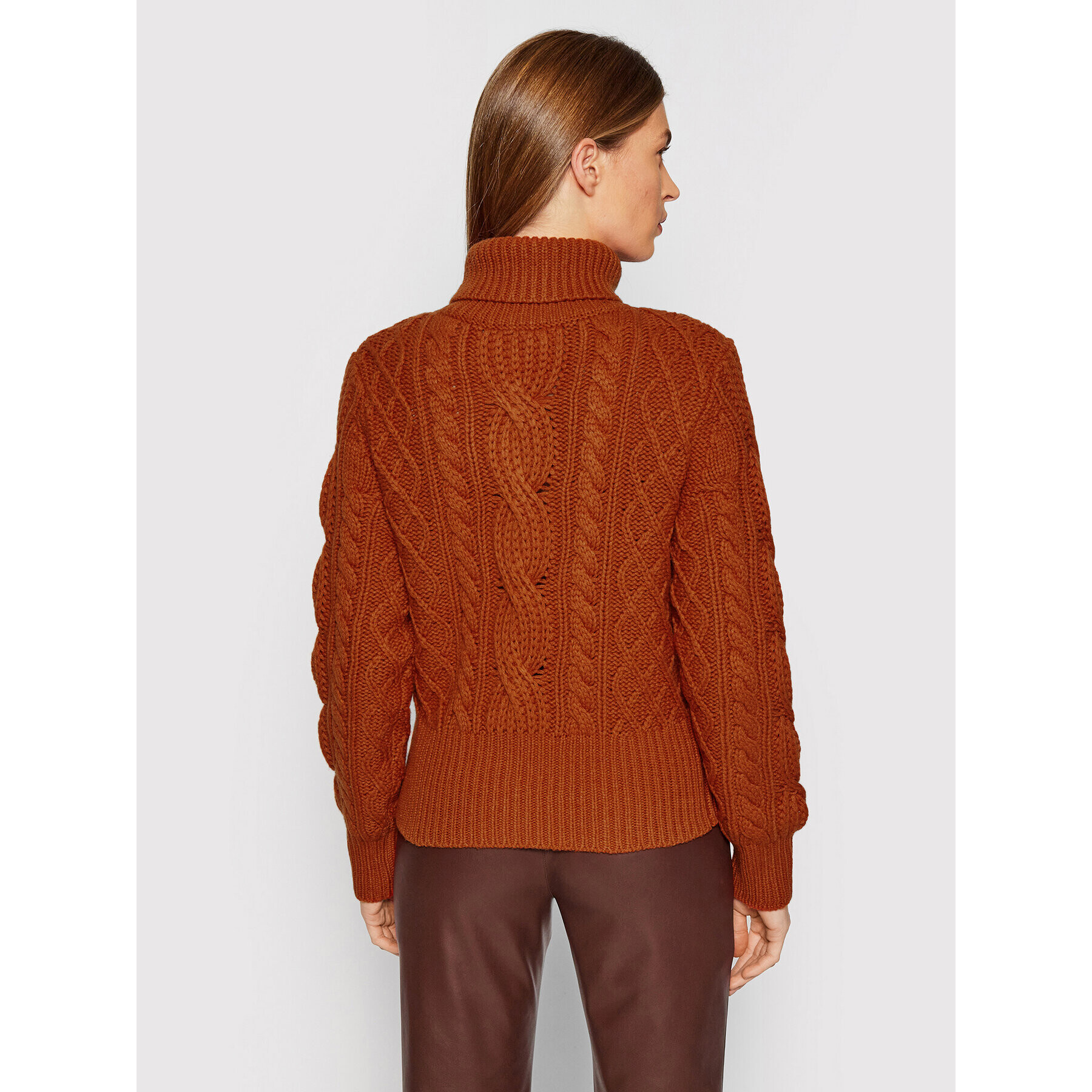 The Kooples Поло Turtleneck FPUL23016K Оранжев Regular Fit - Pepit.bg