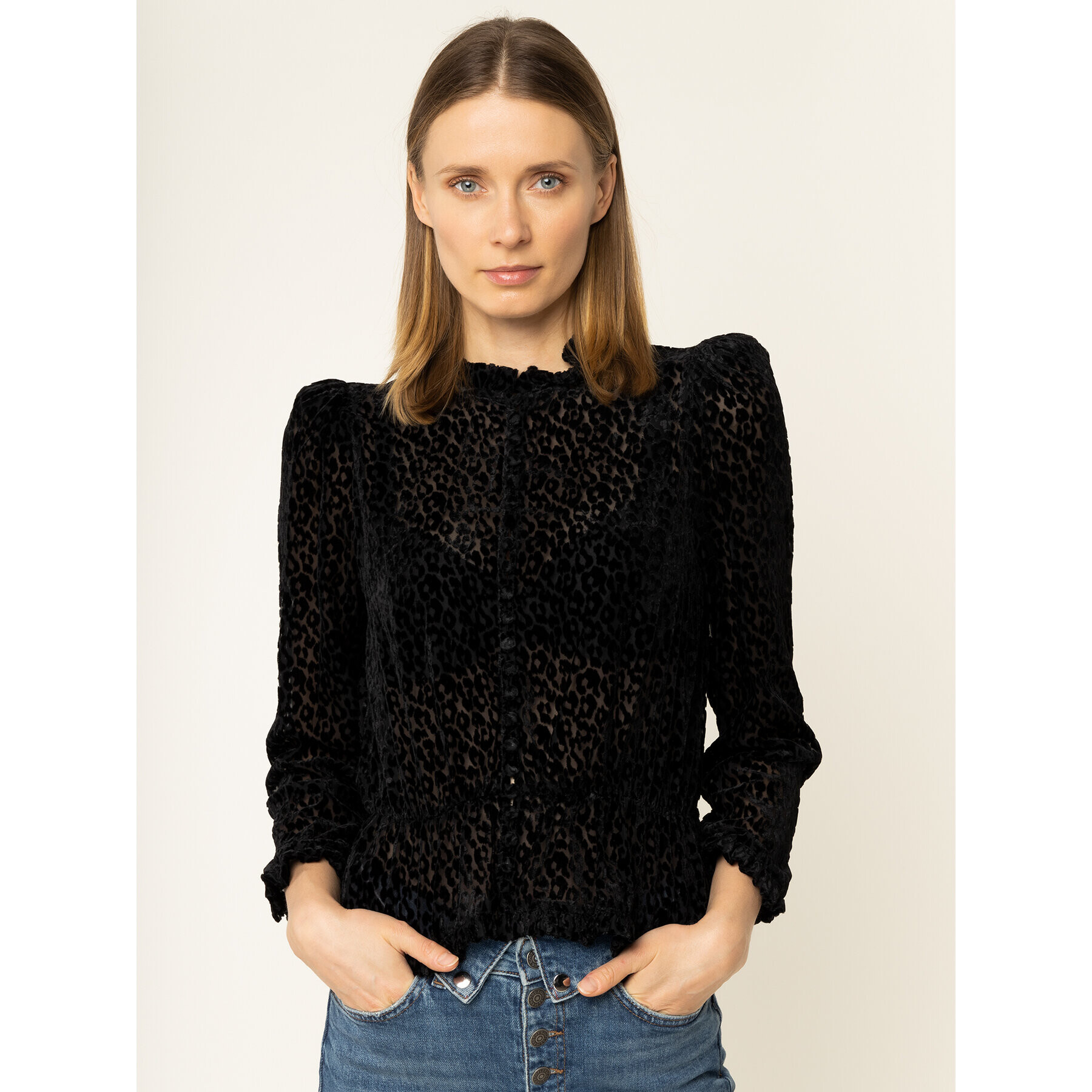 The Kooples Риза FCCL19030K Черен Regular Fit - Pepit.bg