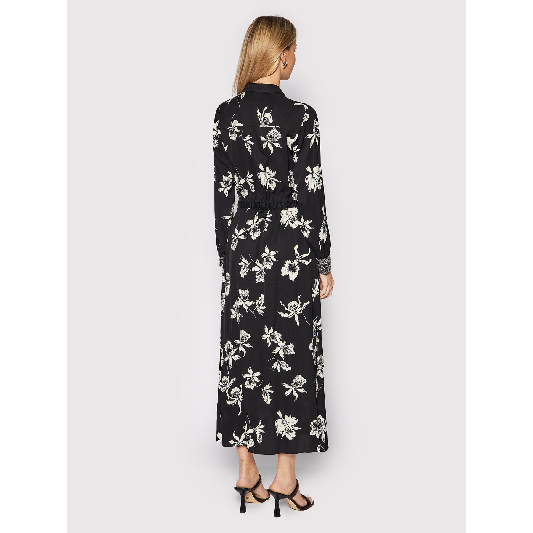 The Kooples Рокля тип риза Orchid Scarf FROB24116K Черен Regular Fit - Pepit.bg