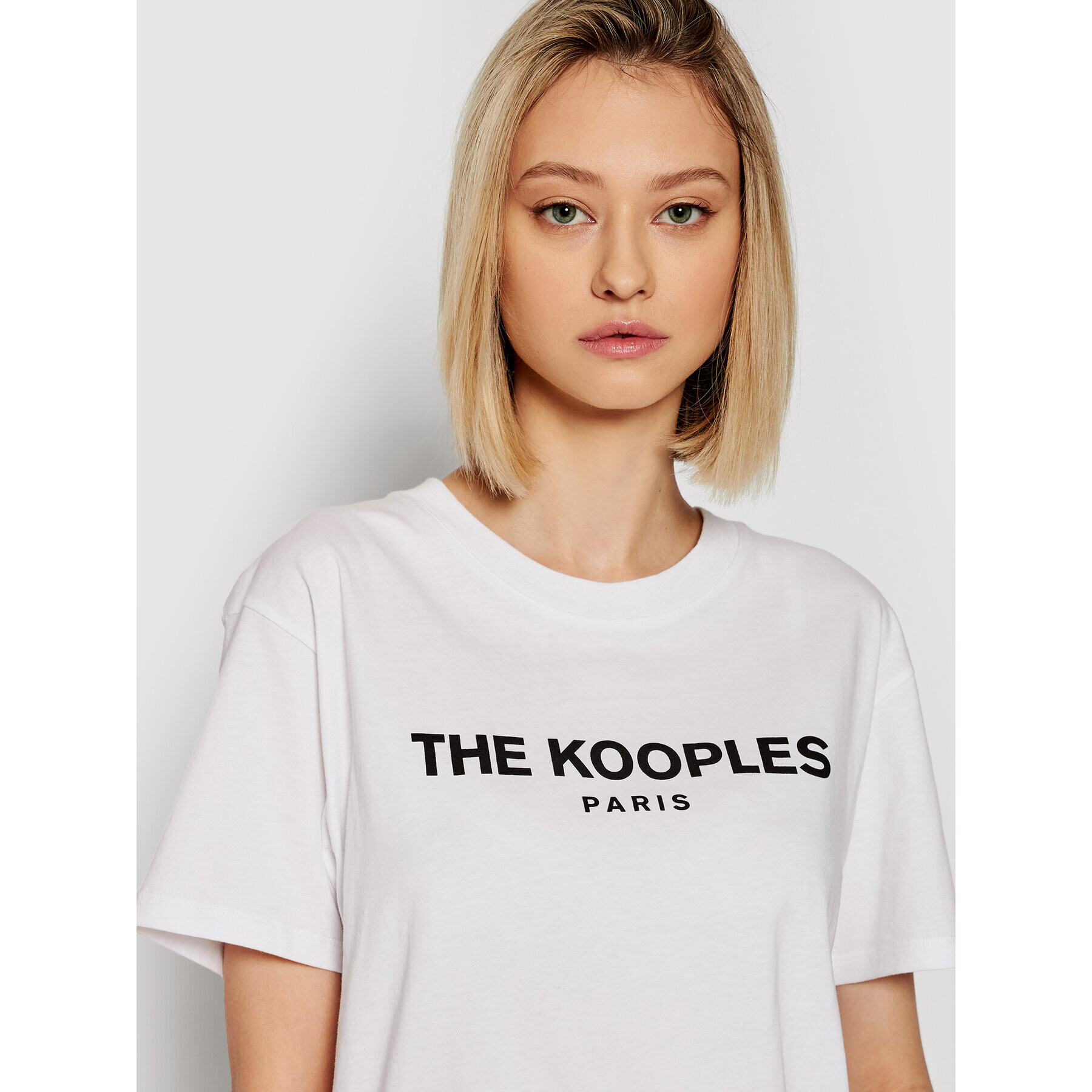 The Kooples Тишърт Jersey Print FTSC20036K Бял Regular Fit - Pepit.bg