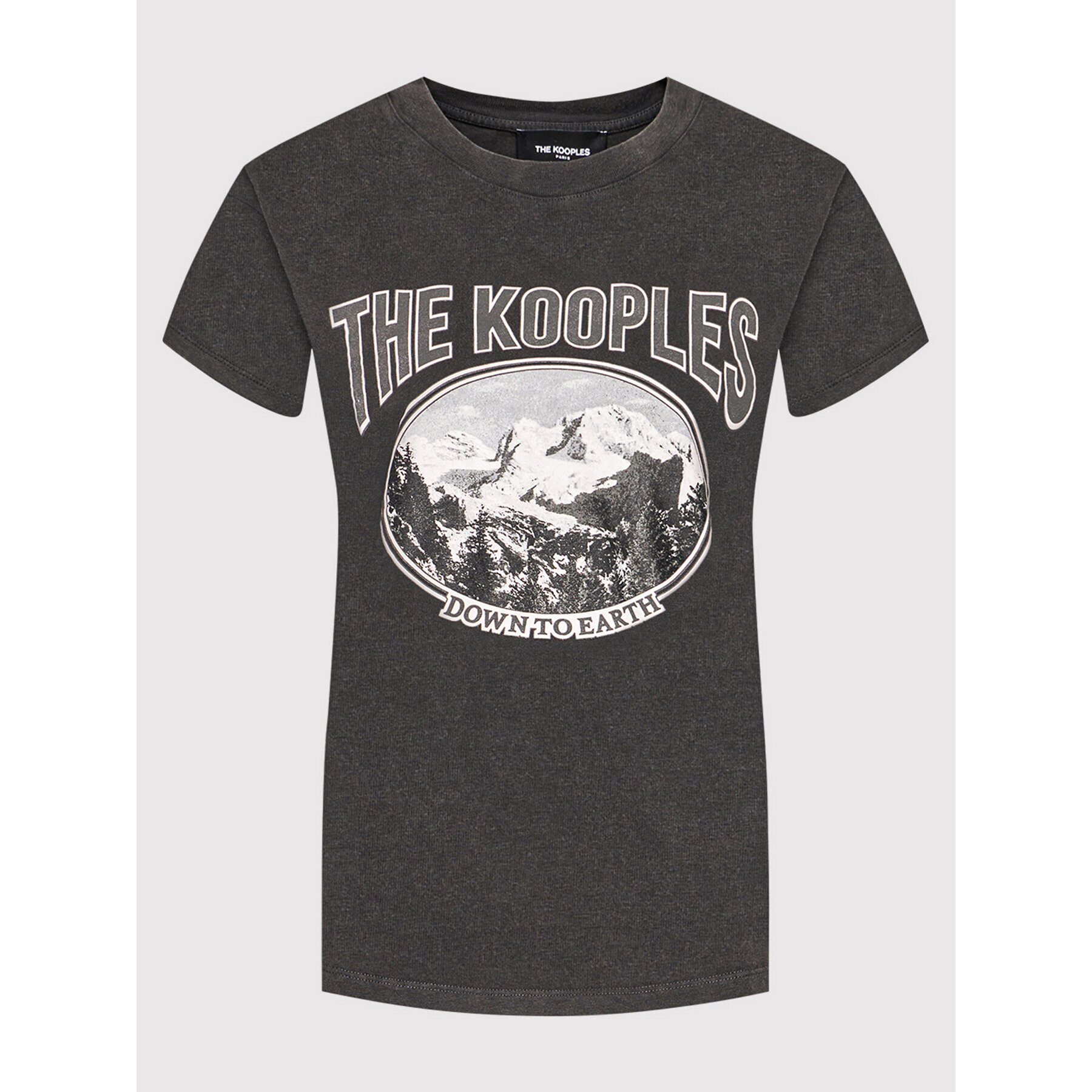 The Kooples Тишърт Print FTSC23030K Сив Regular Fit - Pepit.bg