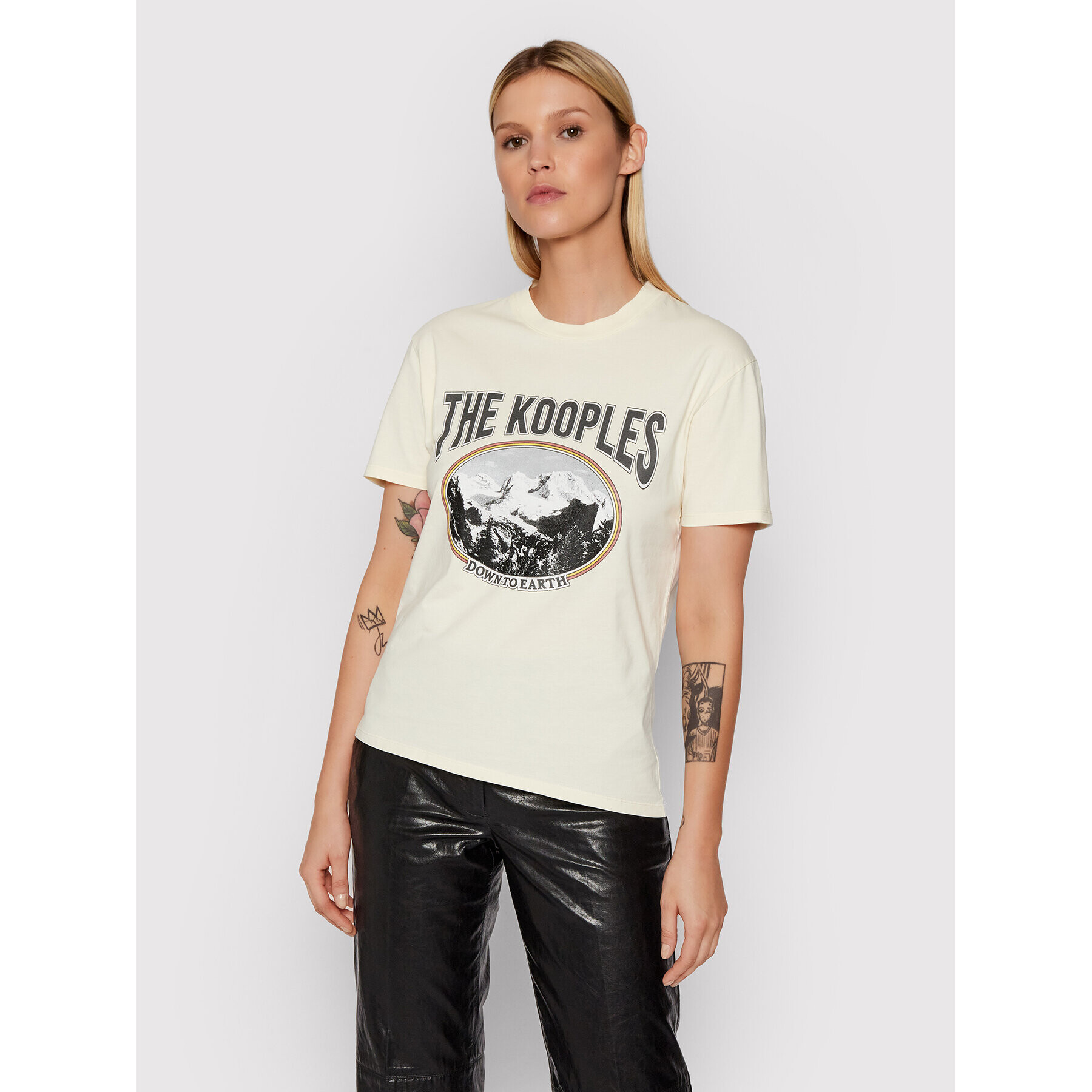 The Kooples Тишърт Print FTSC23030K Жълт Regular Fit - Pepit.bg
