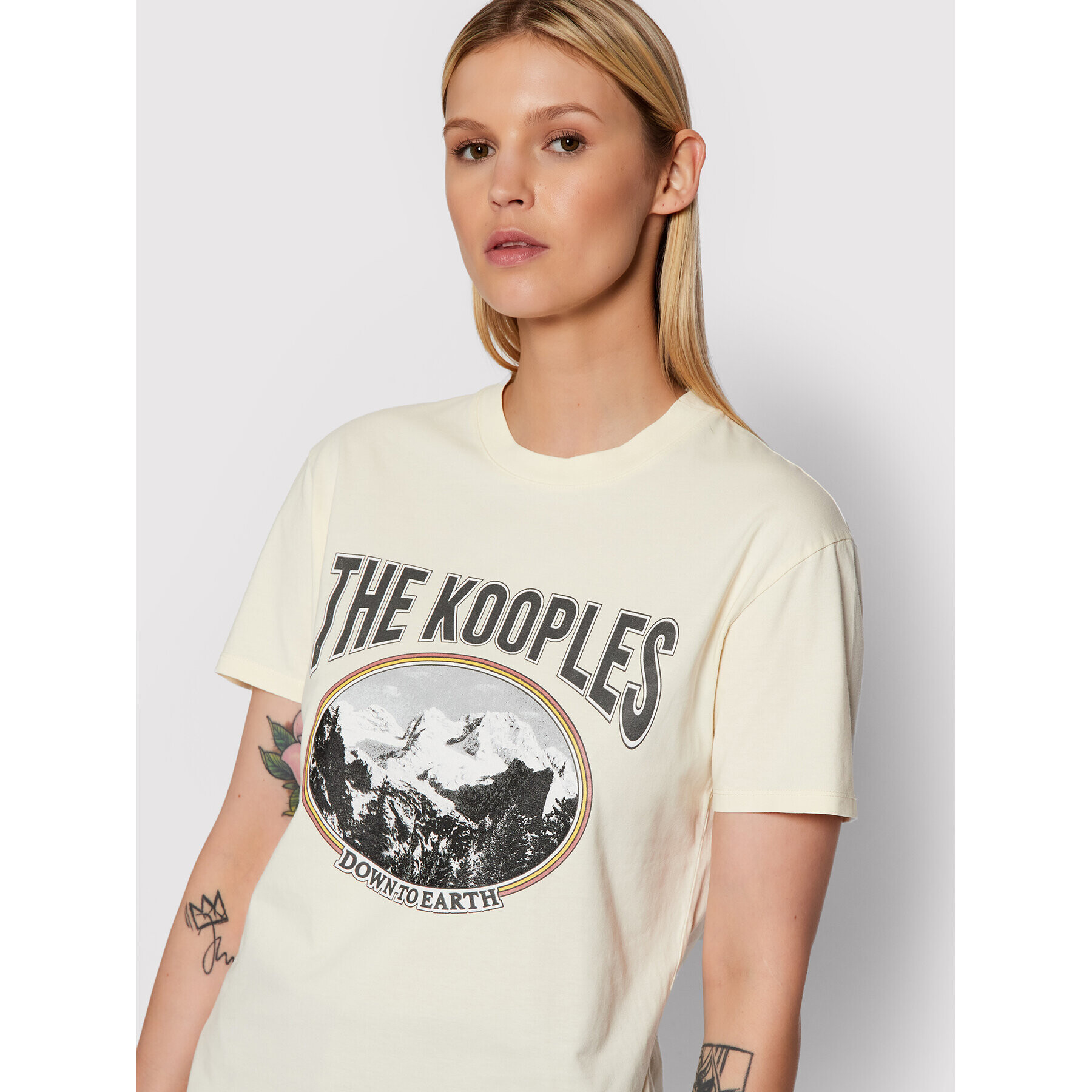 The Kooples Тишърт Print FTSC23030K Жълт Regular Fit - Pepit.bg