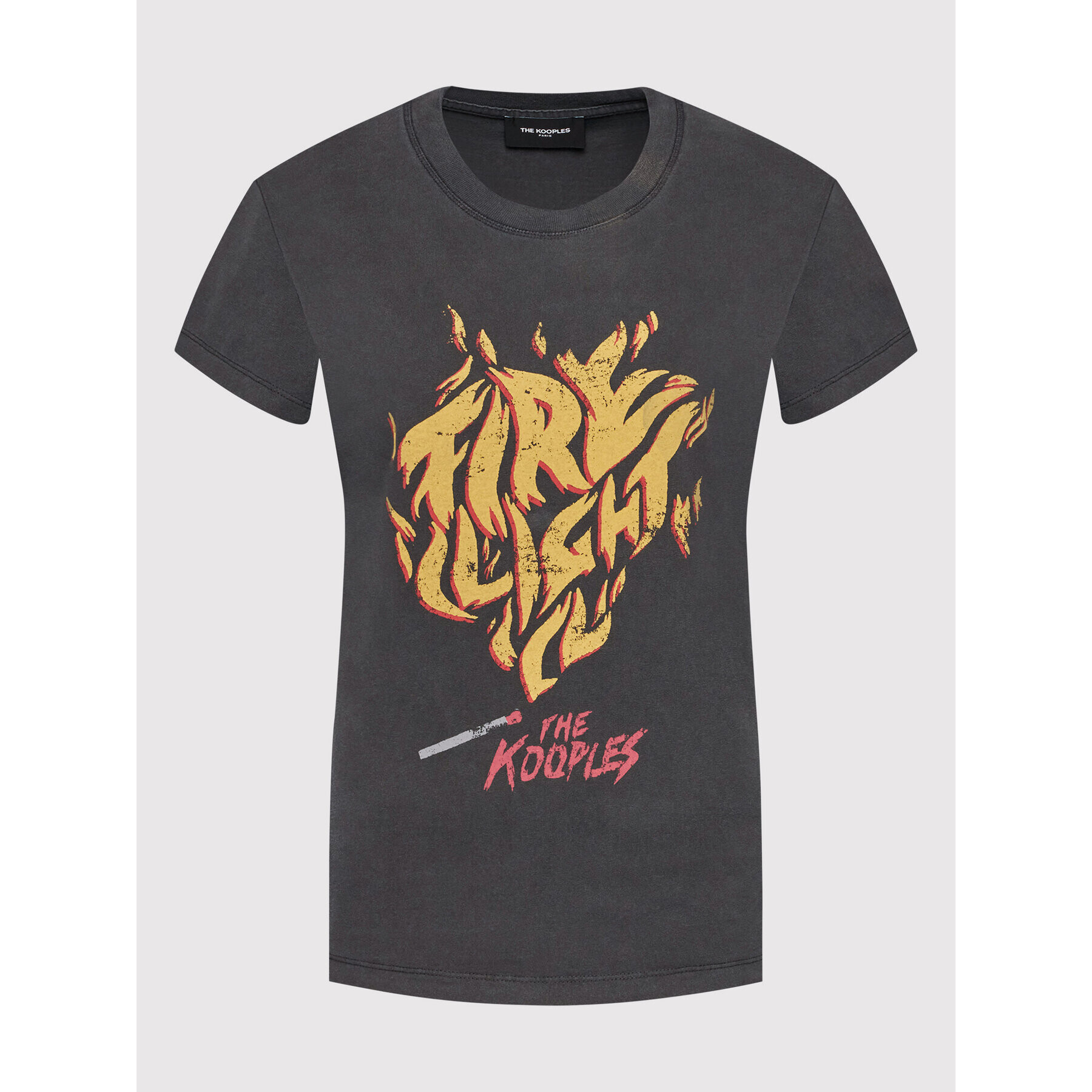 The Kooples Тишърт Rock Screen Print FTSC24012K Сив Regular Fit - Pepit.bg