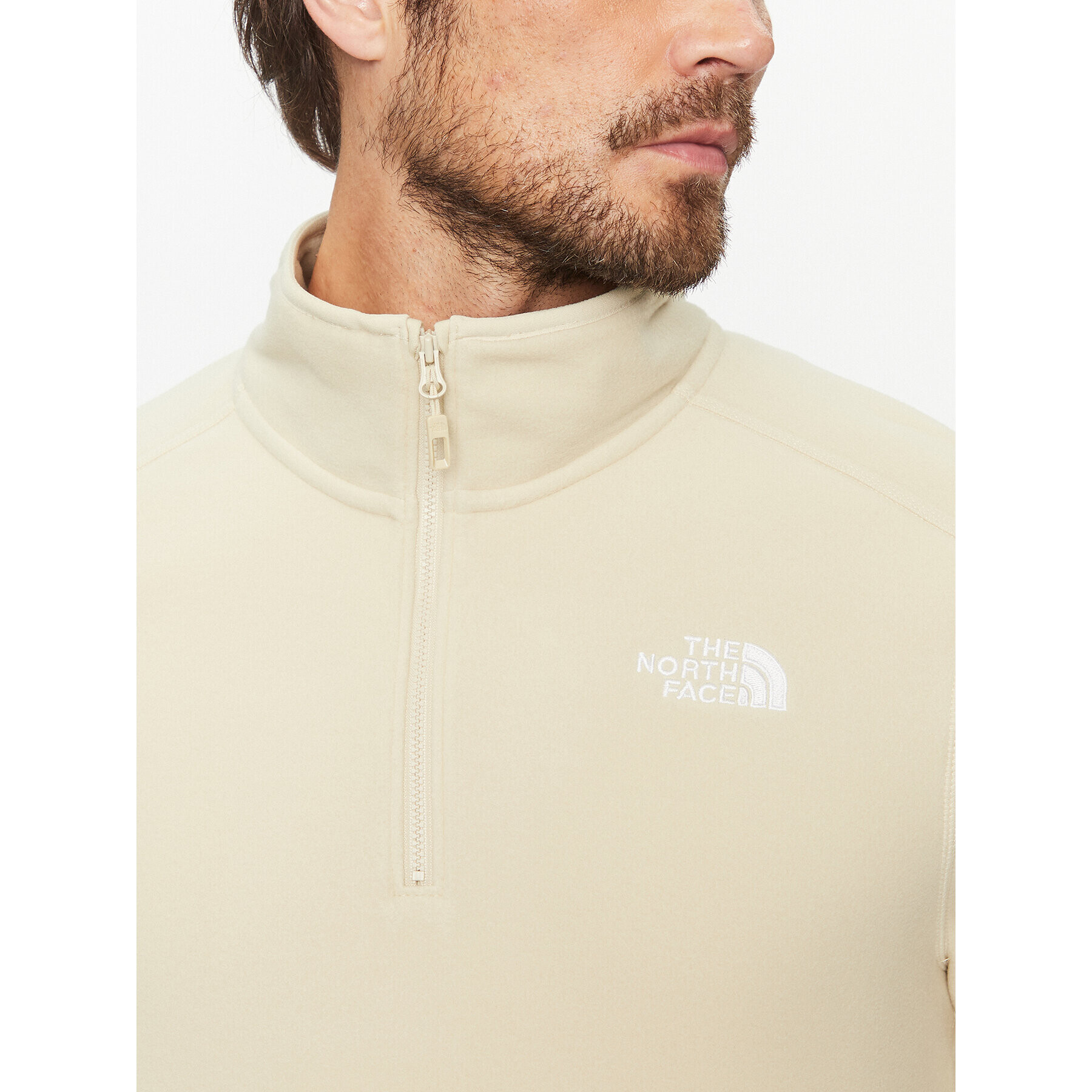 The North Face Полар M 100 Glacier 1/4 Zip - EuNF0A855W3X41 Екрю Regular Fit - Pepit.bg